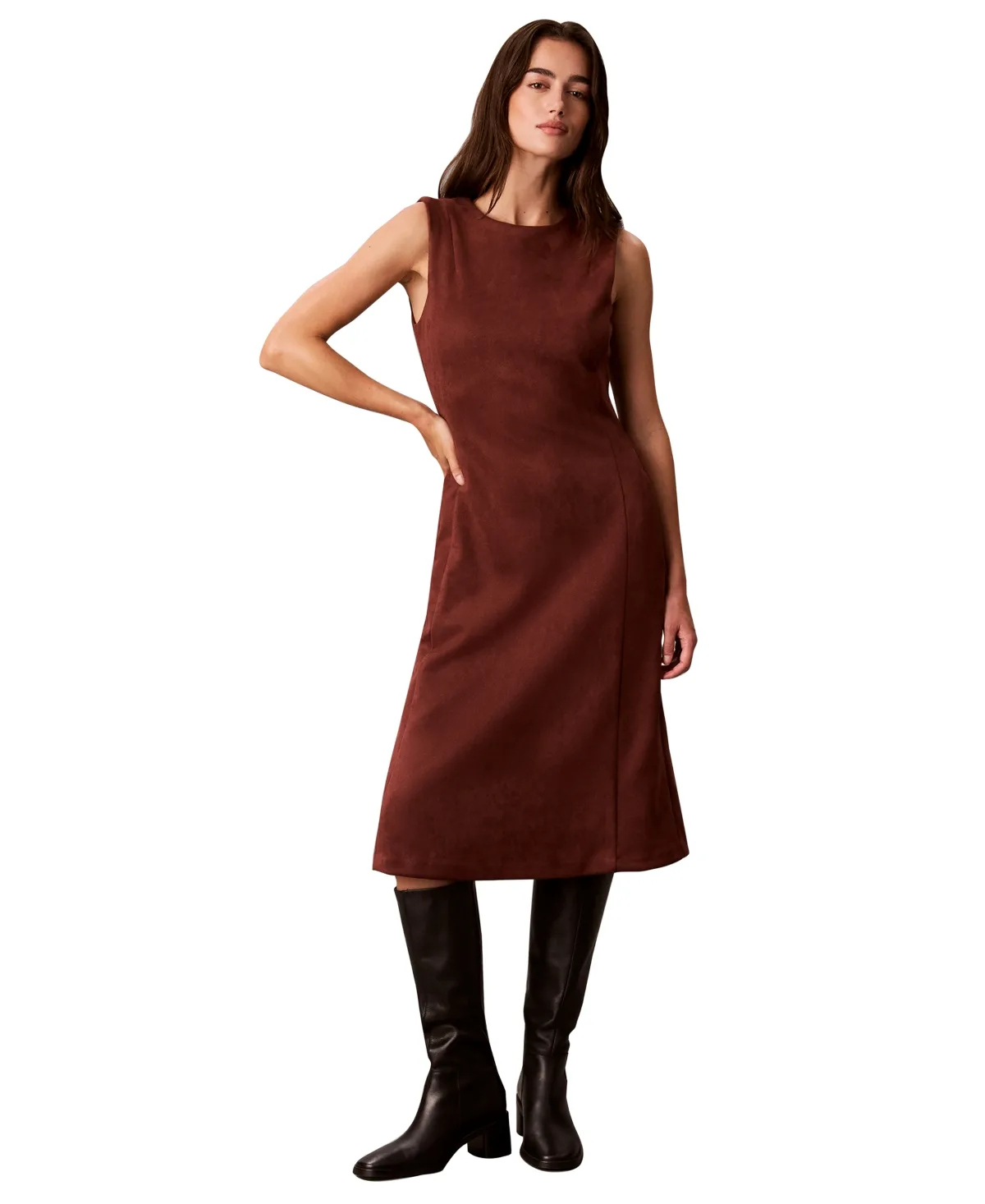 Scuba A-Line Midi Dress by Calvin Klein
