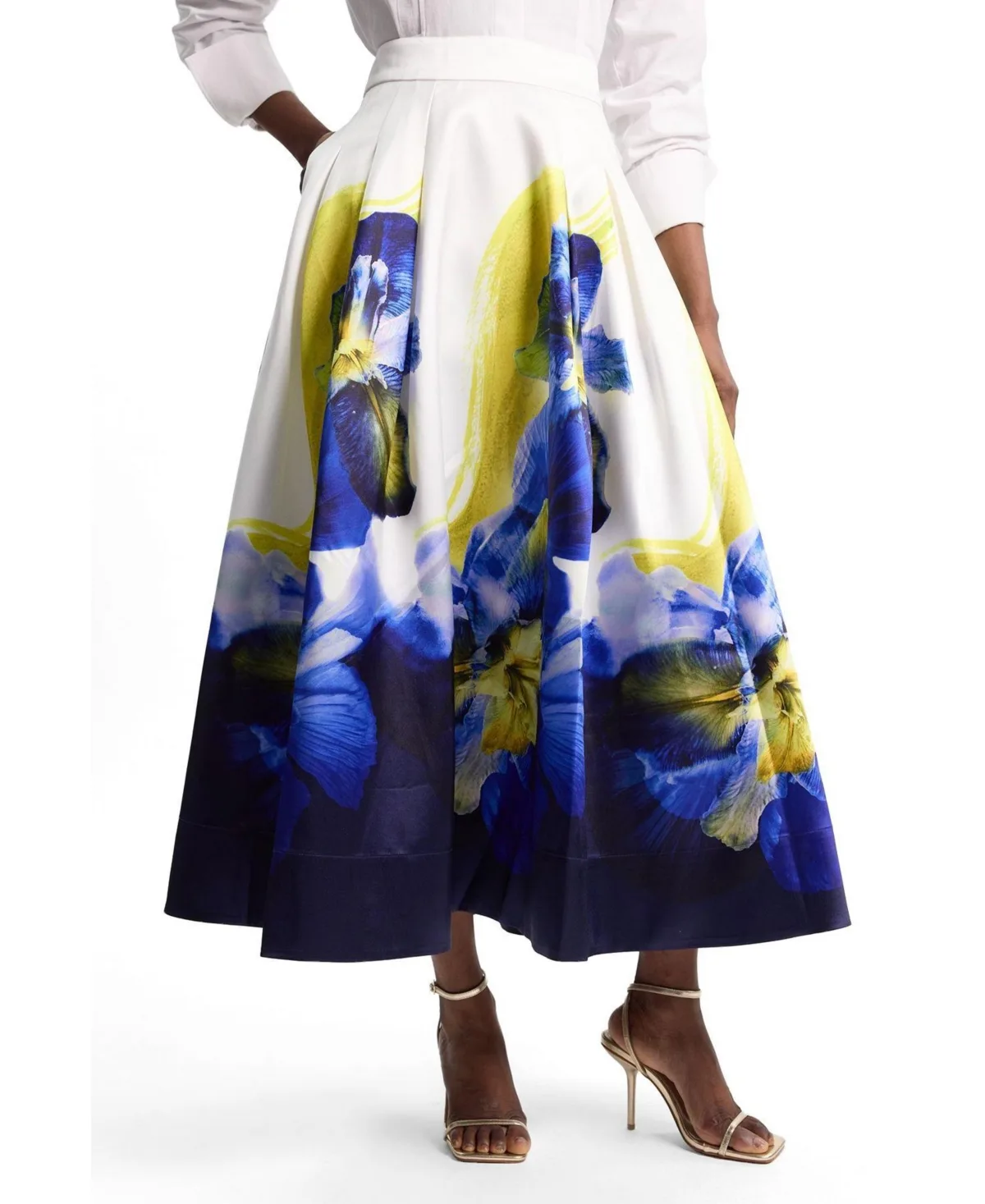 Floral High Waist A-Line Skirt