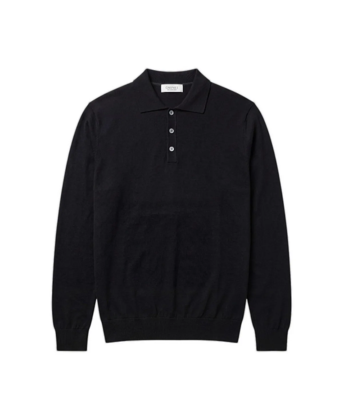 Merino Wool Polo Long-Sleeve Sweater
