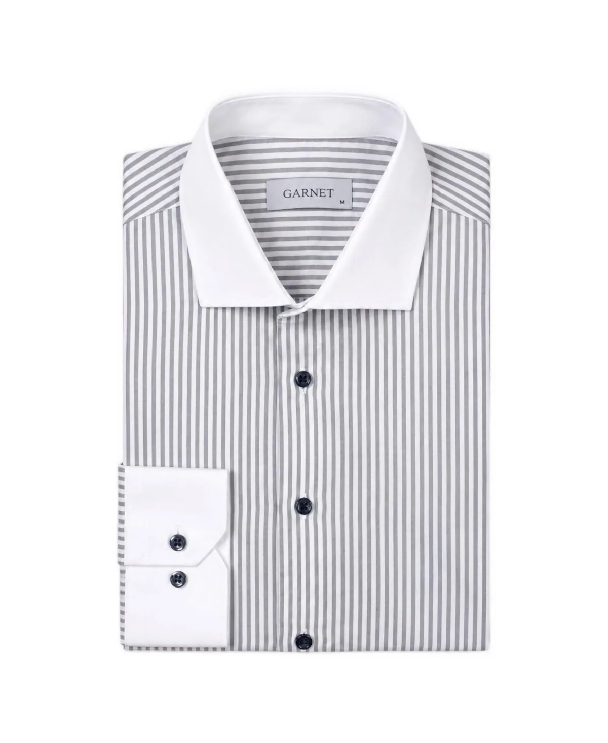 Regular-Fit Striped Contrast-Collar Dress Shirt by Garnet