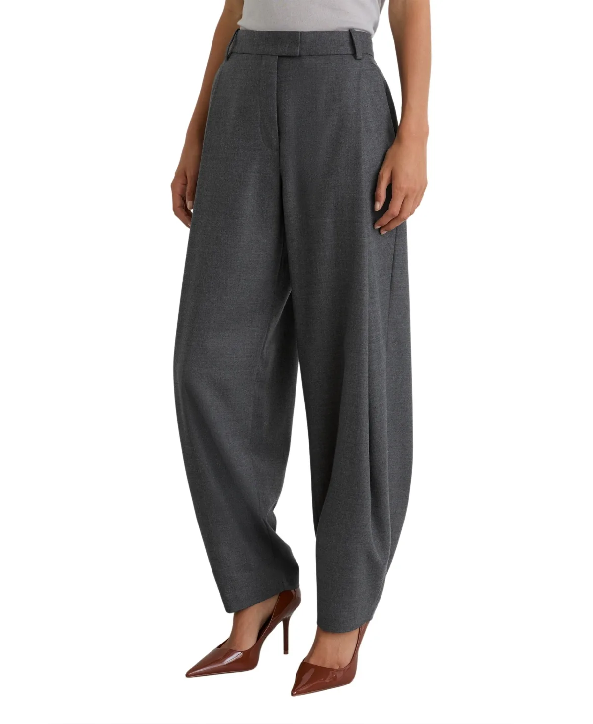 Juniper Deep-Pleat Barrel-Leg Wool-Blend Trouser by Reiss