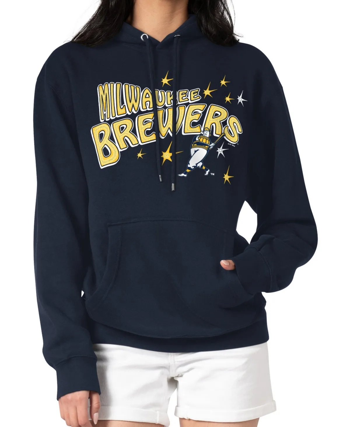 Milwaukee Brewers Fireworks Fleece Tri-Blend Pullover Hoodie by Starter