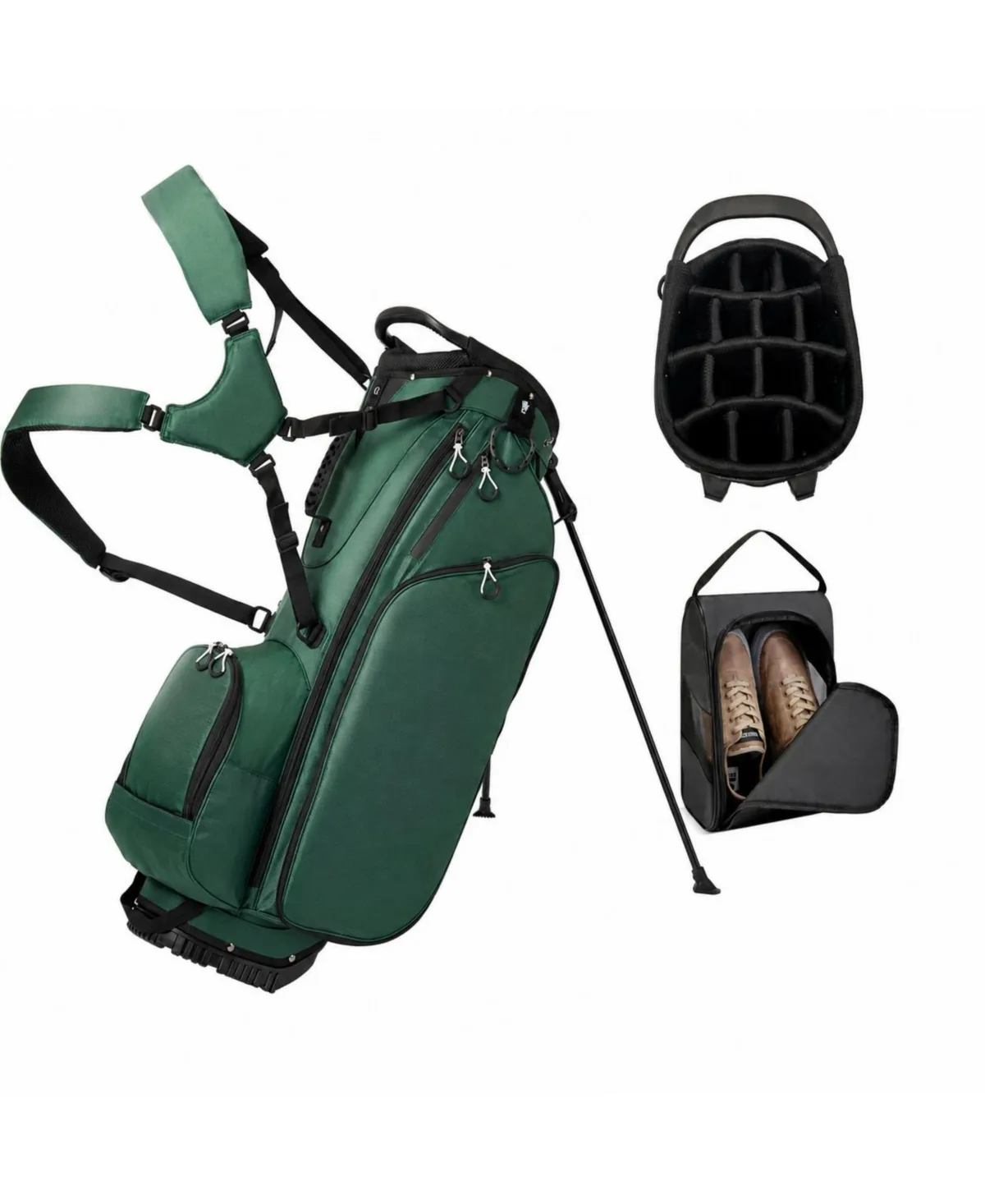 Lightweight Golf Stand Bag Full Length Dividers Zippered Pockets Rain Cover Dual Strap by Sportneer