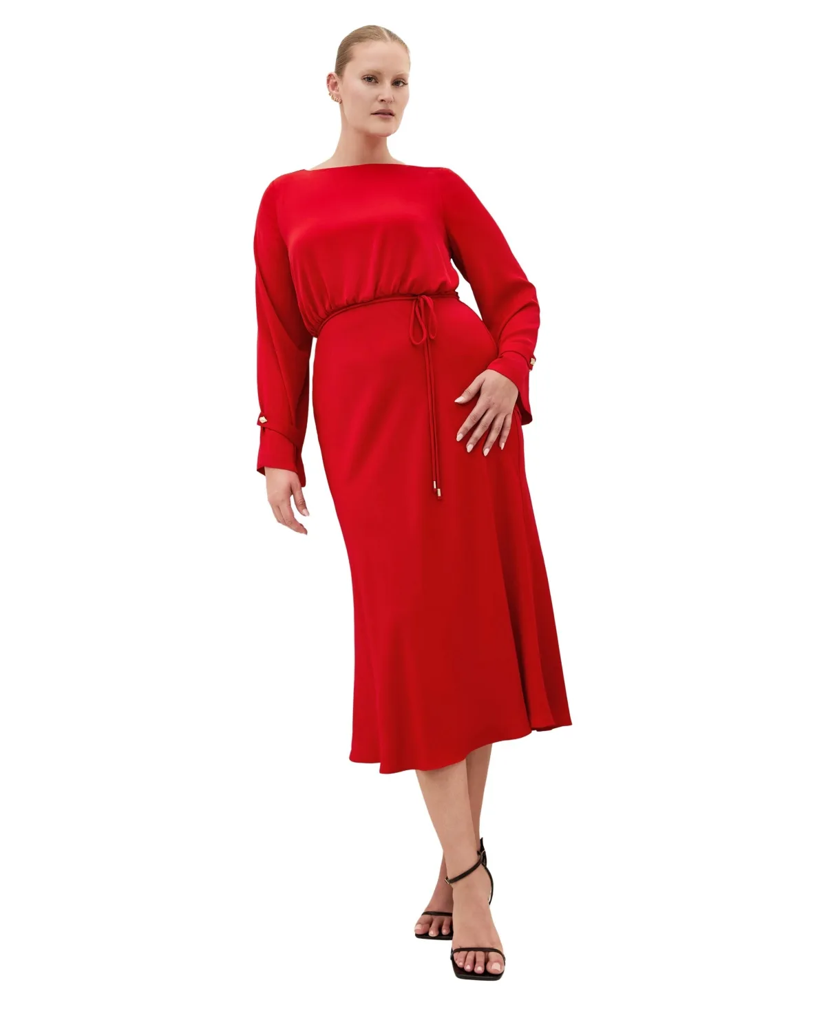 Tara Boat Neck Long-Sleeve Maxi Dress