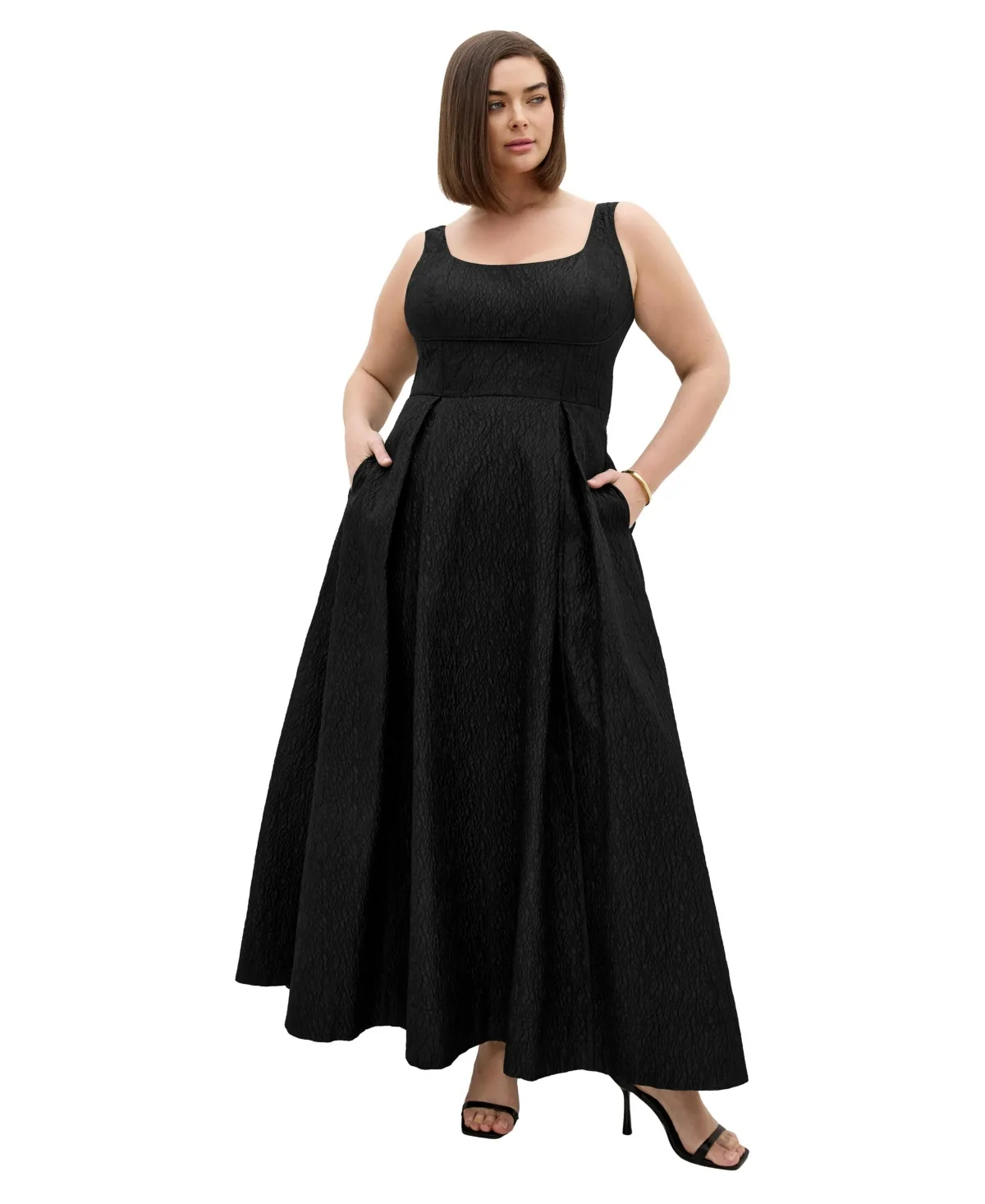 Estrella Jacquard A-Line Maxi Dress by City Chic