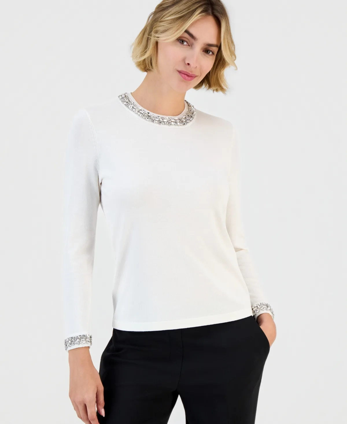 Embellished Crewneck Sweater