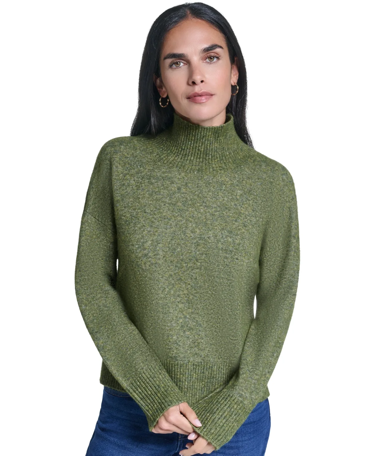 Funnel-Neck Long-Sleeve Sweater