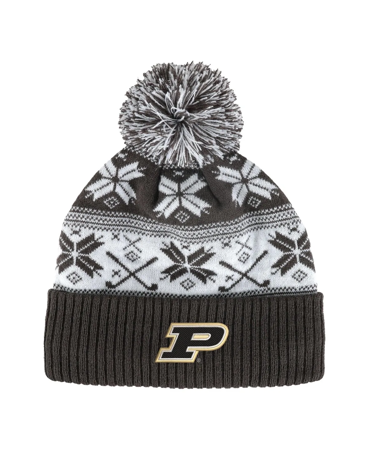 Purdue Boilermakers Stretch-Fit Cuffed-Knit Pom Beanie by Ahead