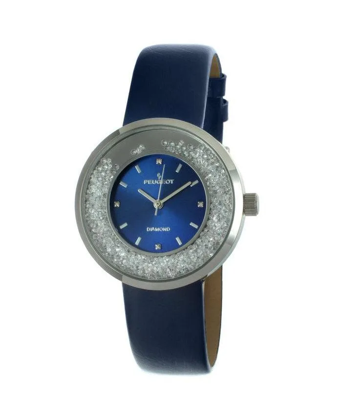 38mm Floating Cz Diamond Dial Watch by Peugeot