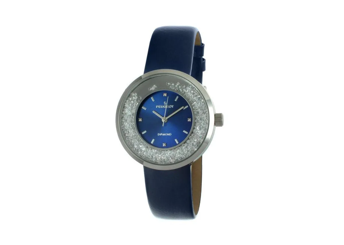 38mm Floating Cz Diamond Dial Watch by Peugeot
