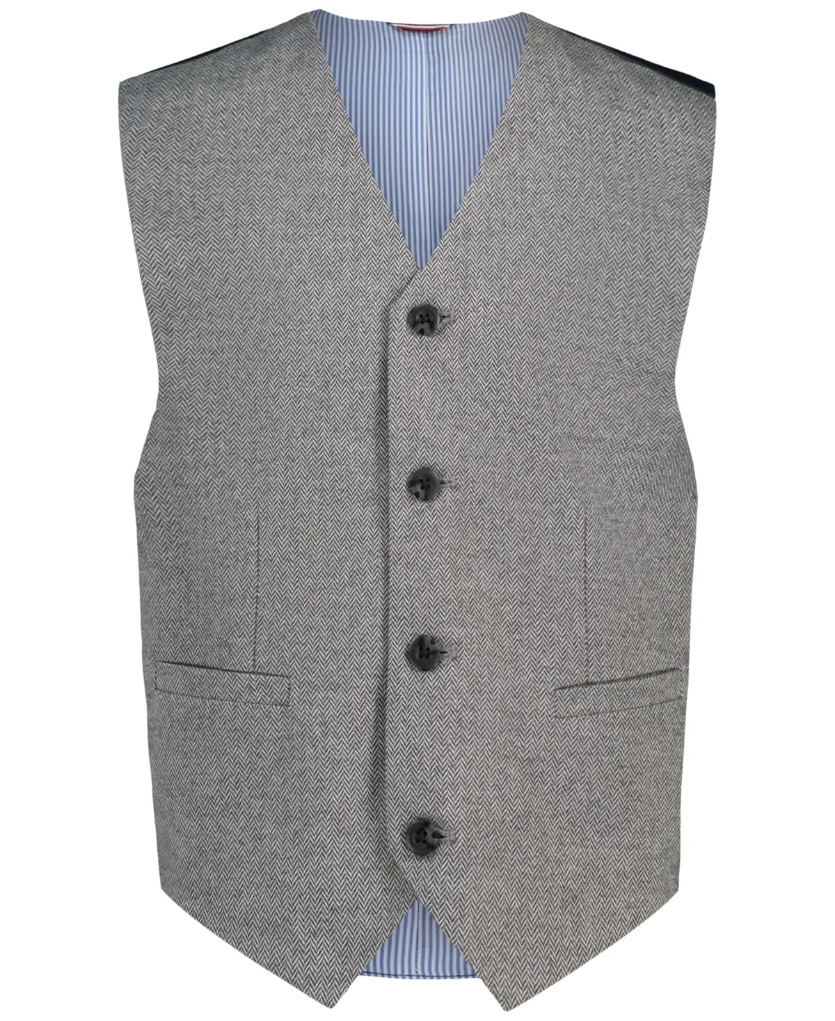 Brushed Herringbone V-Neck Vest by Tommy Hilfiger