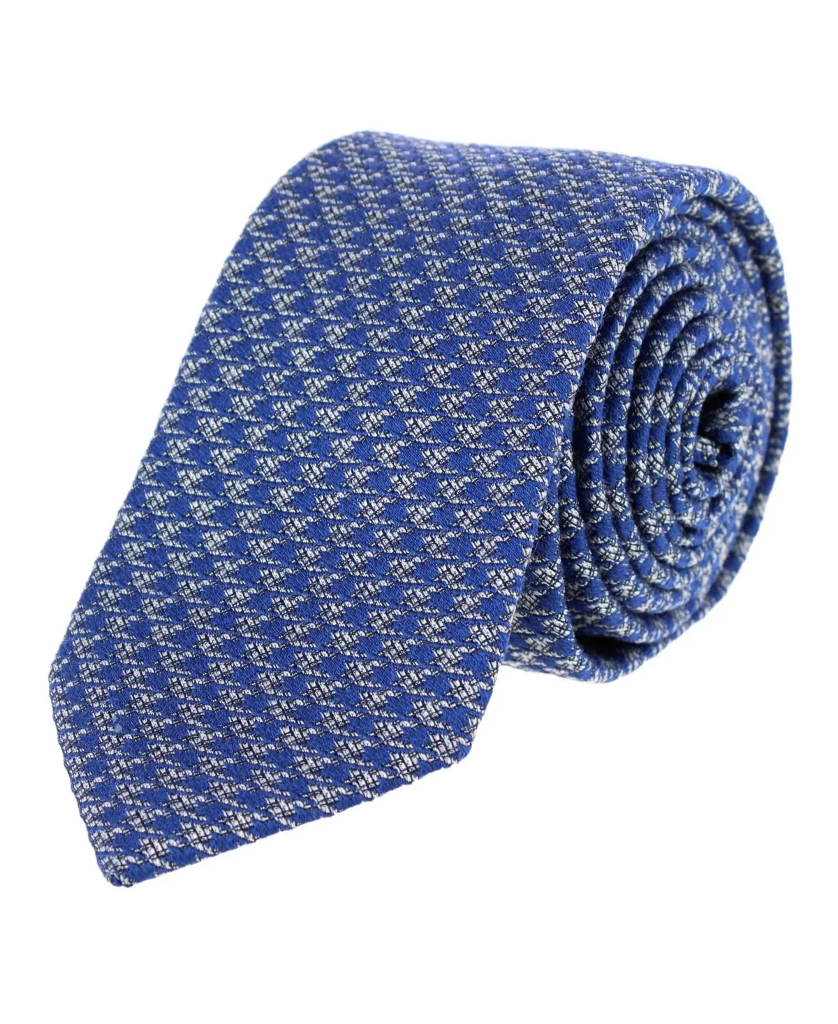 Nereus Diamond Pattern Slim Wool-Blend Tie by Trafalgar