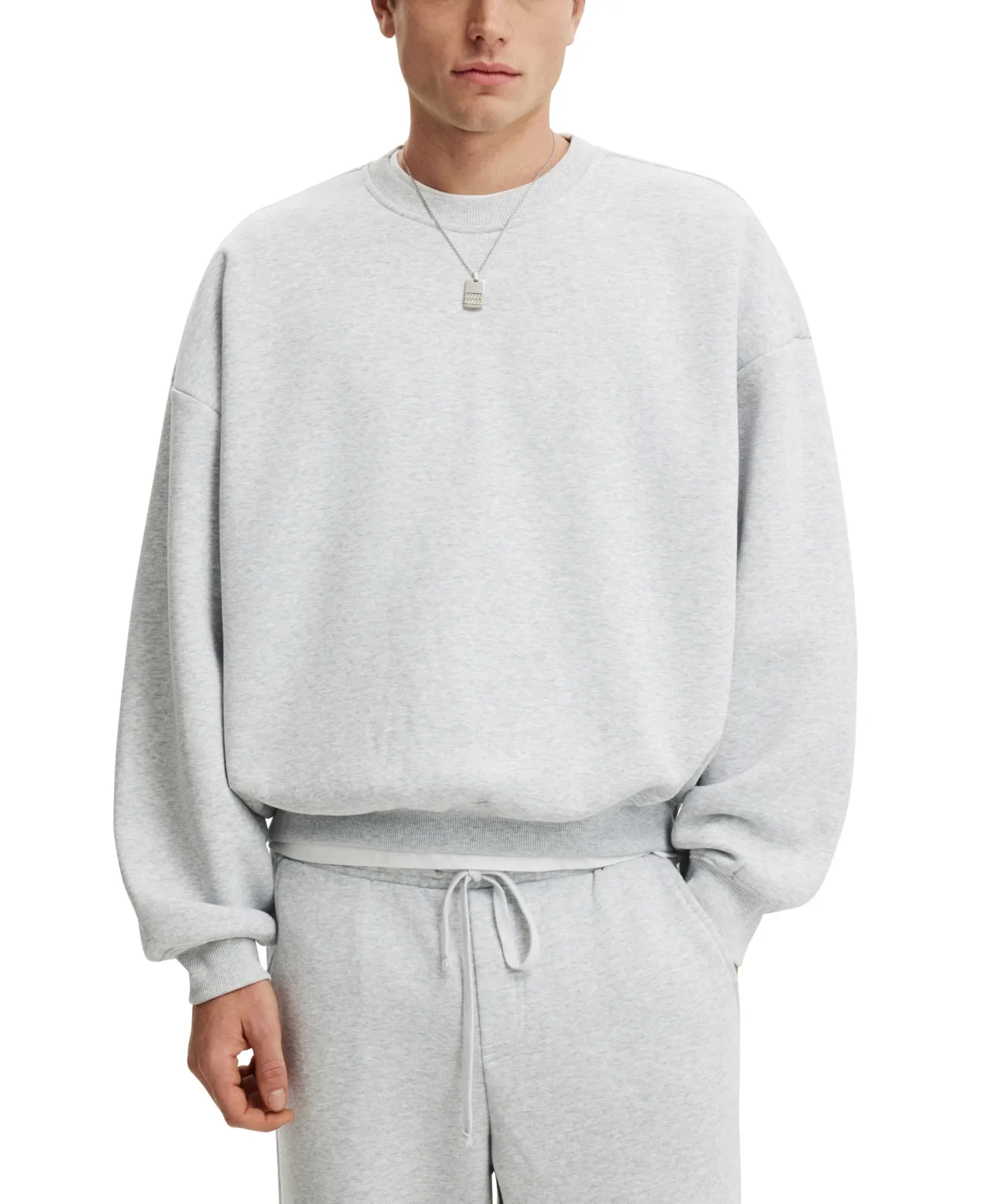 Oversized Cotton-Blend Crew Sweater by Cotton on