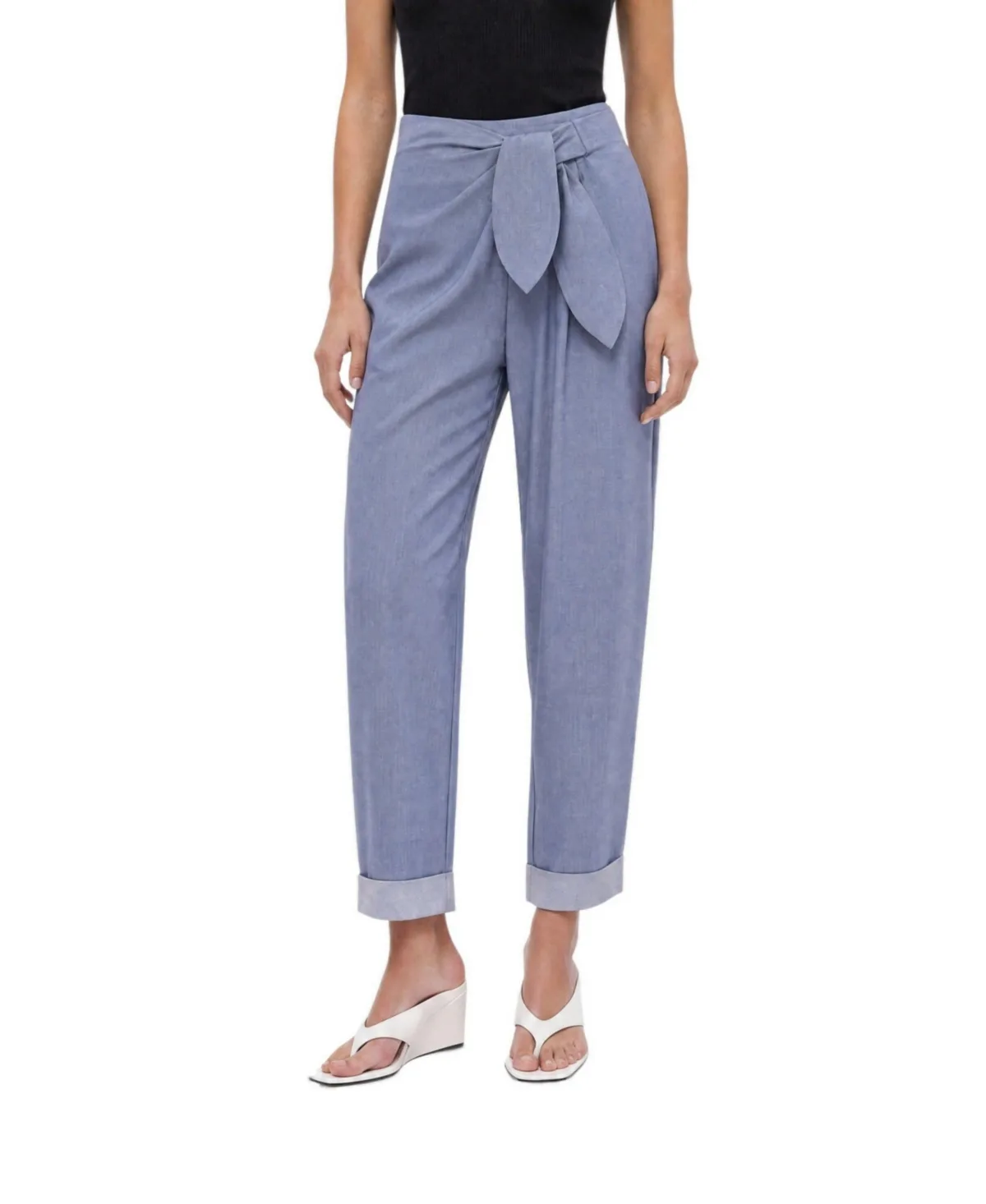 Tie Detail Pleated Trousers by Nocturne