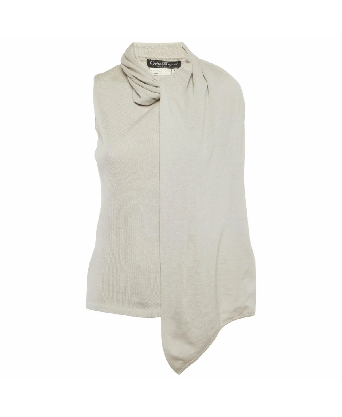 Pre-Owned Cashmere Scarf-Neck Sleeveless Top by Salvatore Ferragamo