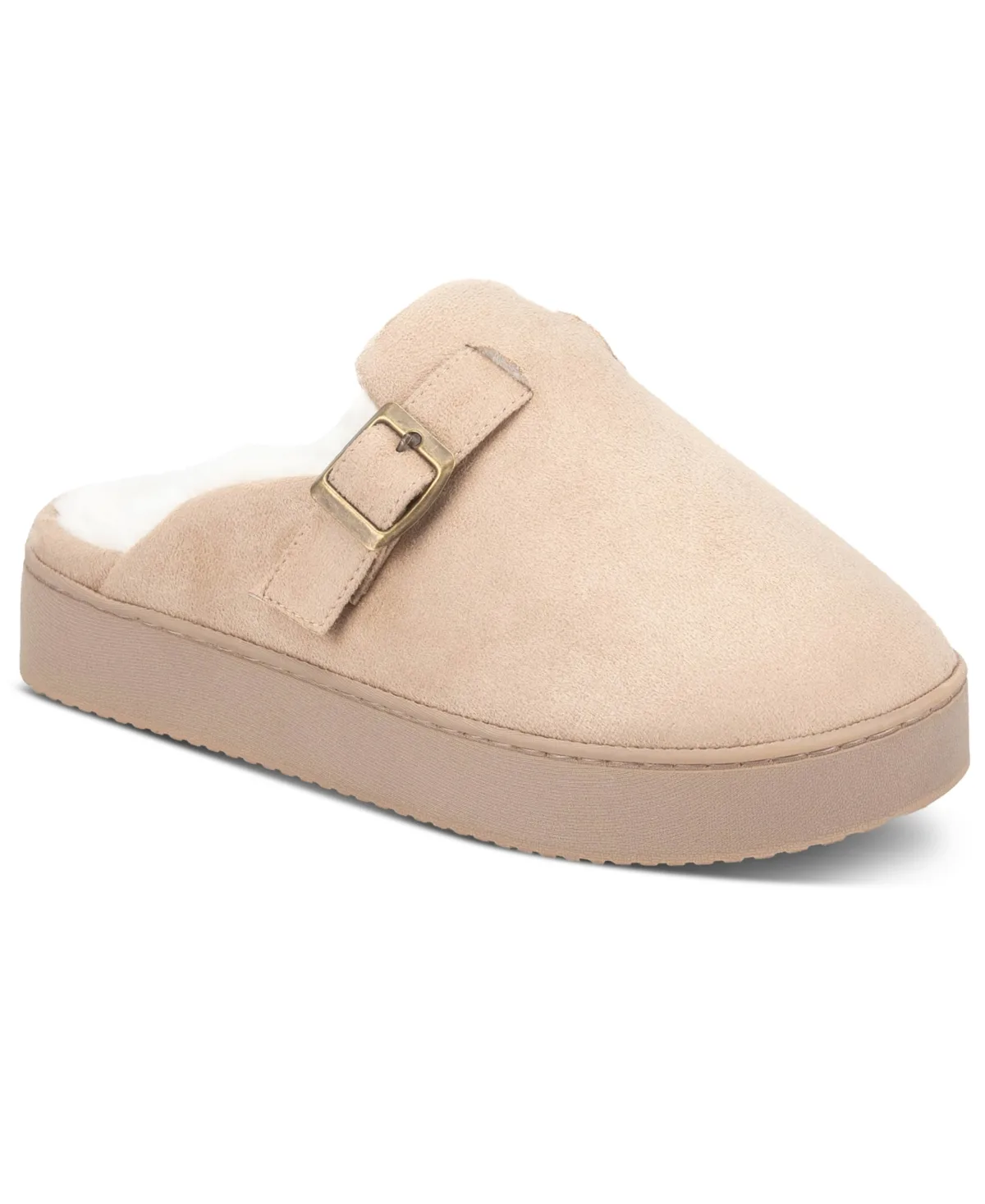 Microsuede Platform Clog Slippers