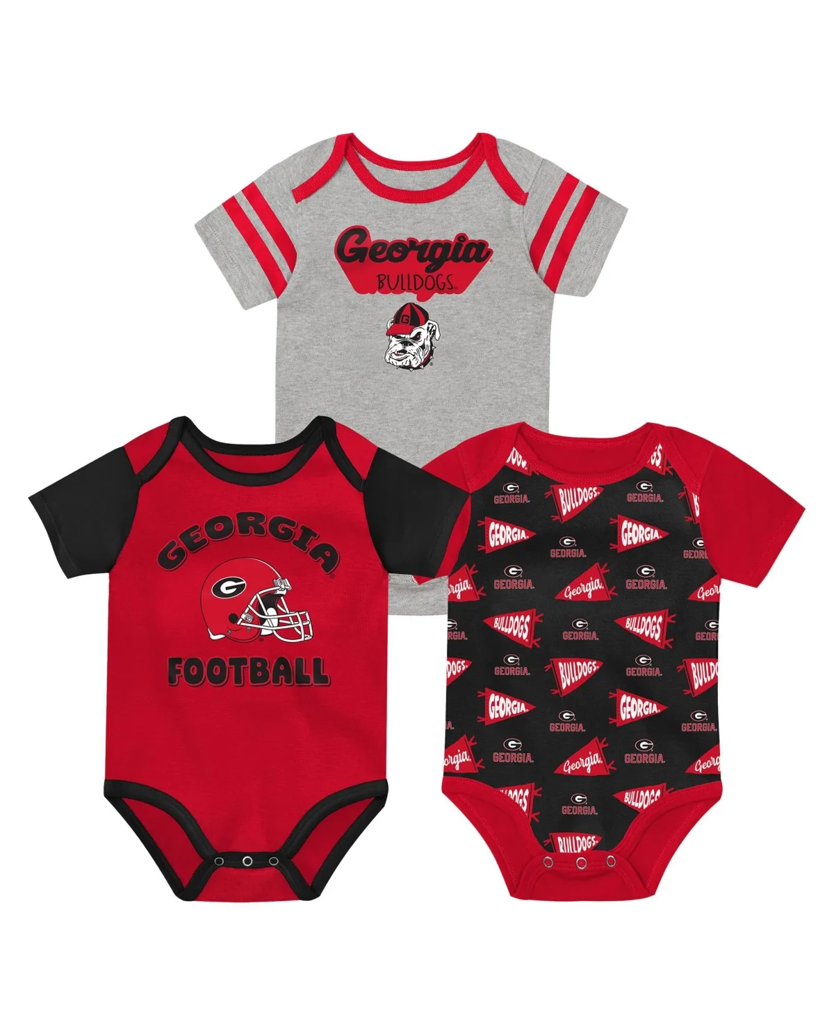 Georgia Bulldogs Star Player Three-Piece Bodysuit Set by Outerstuff