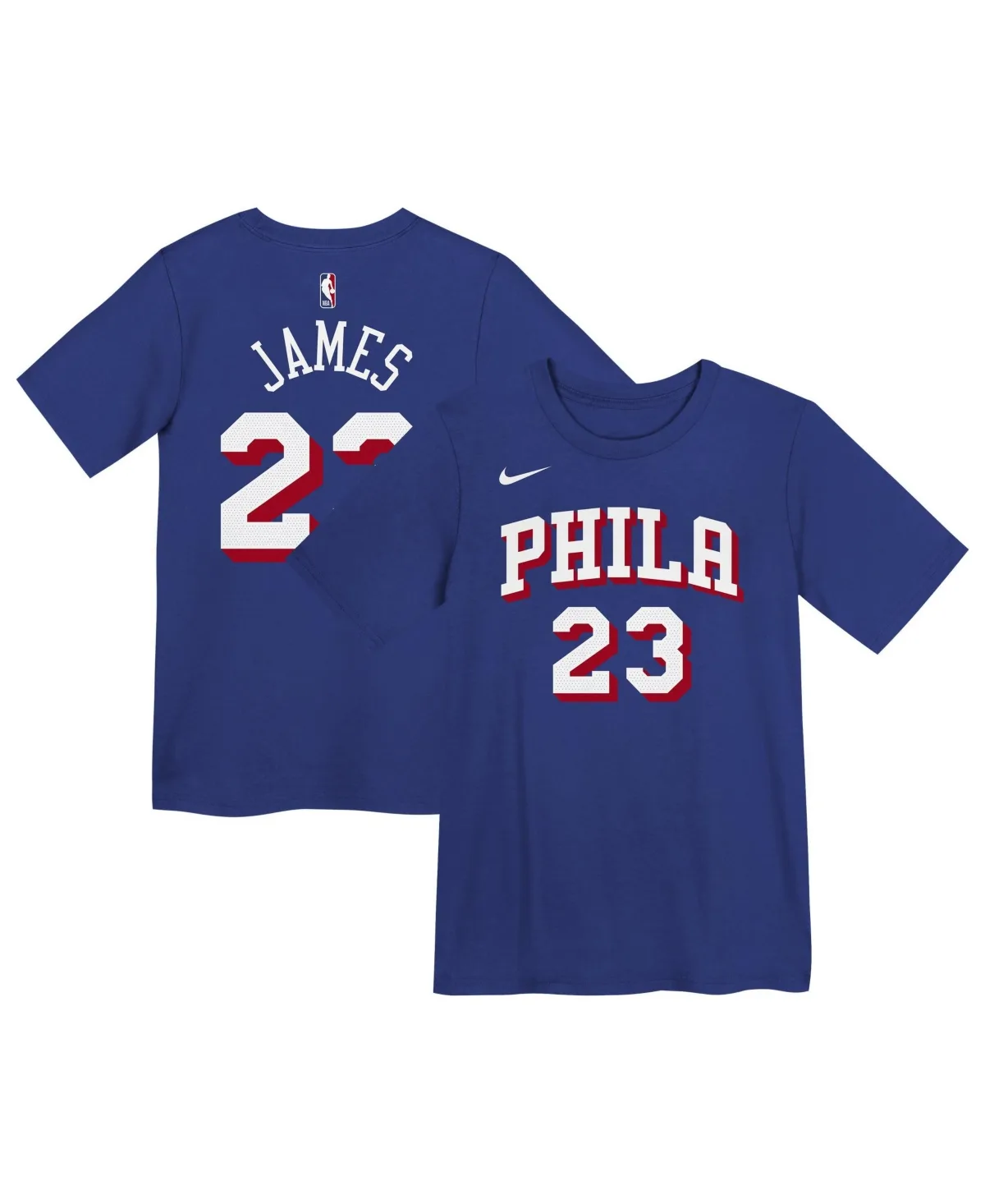 LeBron James Philadelphia 76ers Icon Name Number T-Shirt by Nike