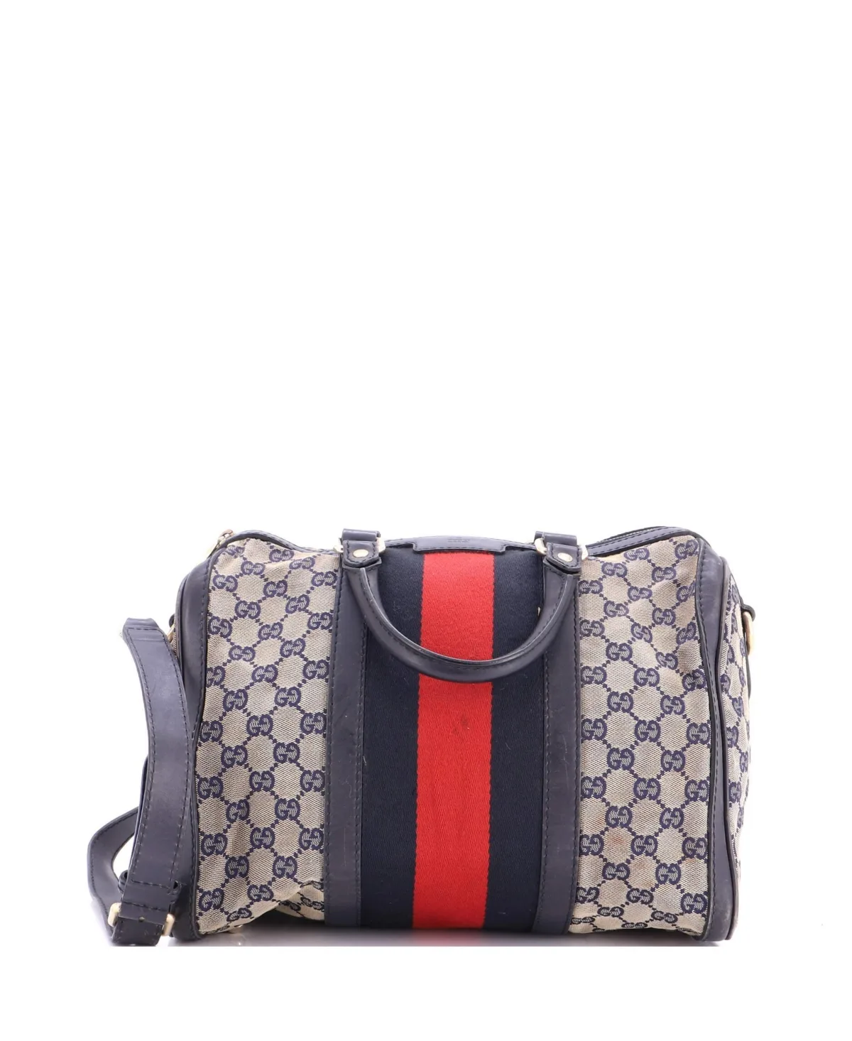 Pre-Owned Medium Vintage Web Boston Bag GG Canvas by Gucci