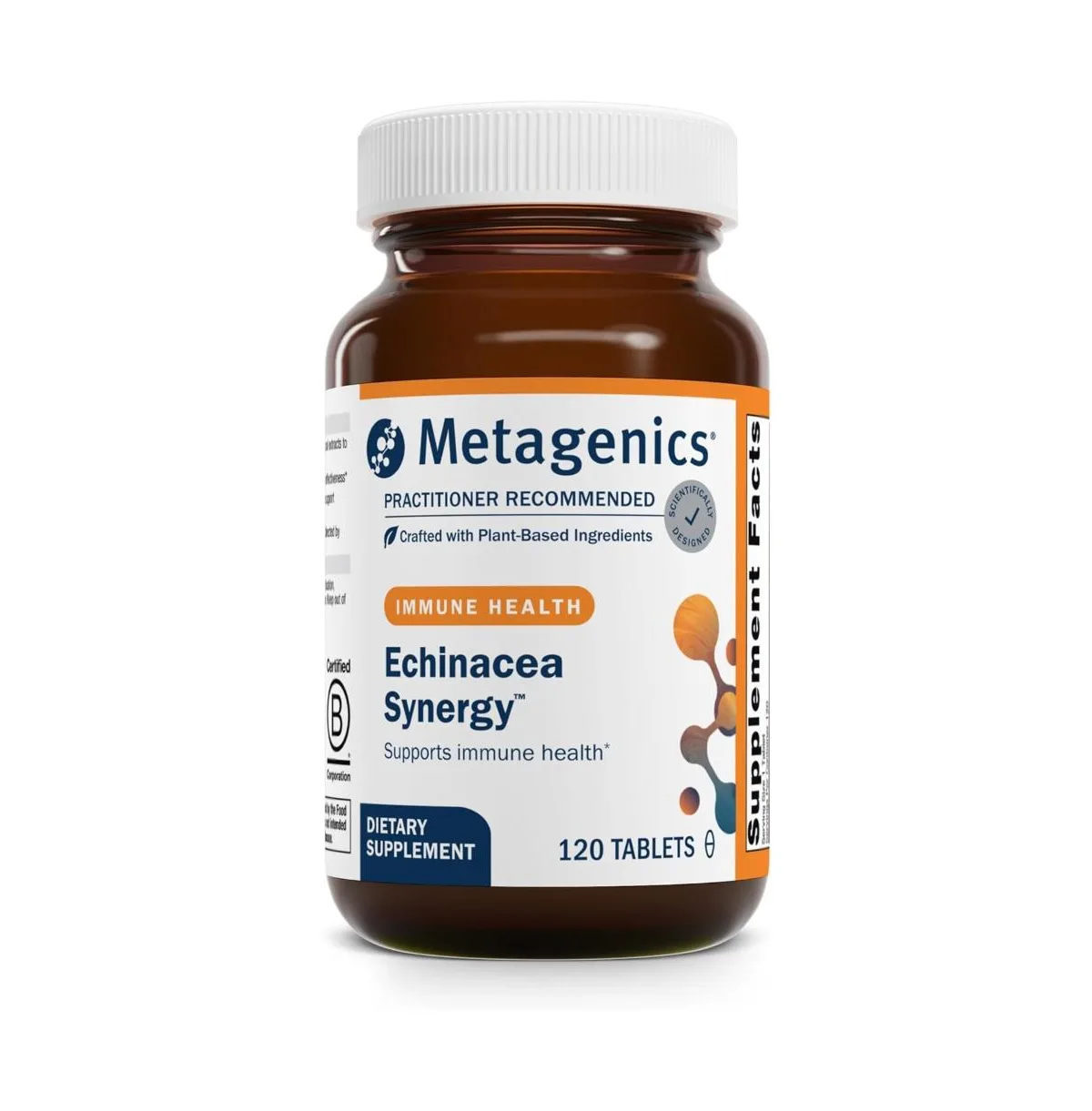 Echinacea Synergy Herbal Immune Support with Echinacea, Perilla Seed, Licorice, Ginger and Vitamin C - Supports Respiratory - 120 Tablets by Metagenics