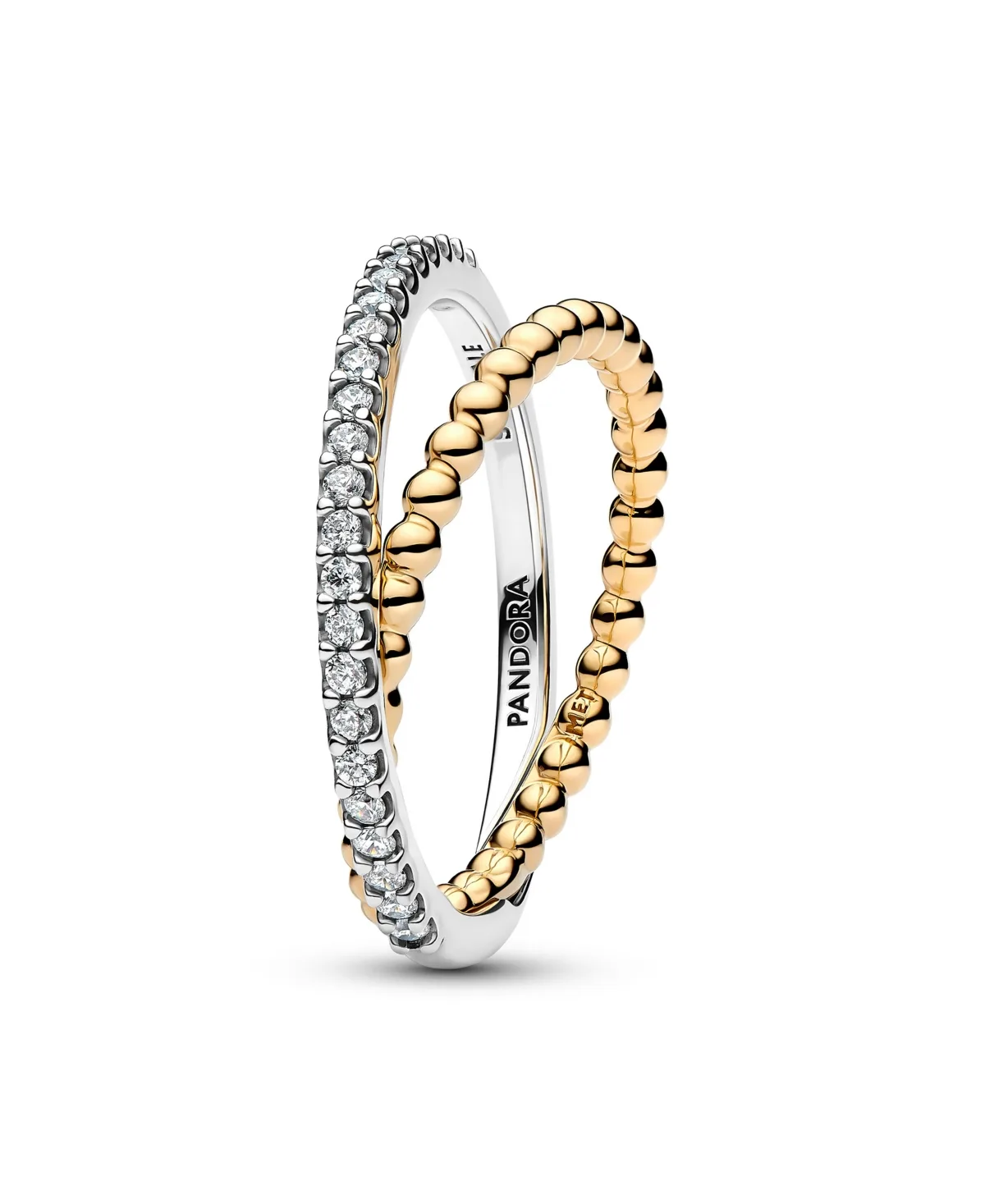 Cubic Zirconia Two-Tone Crossover Ring by Pandora