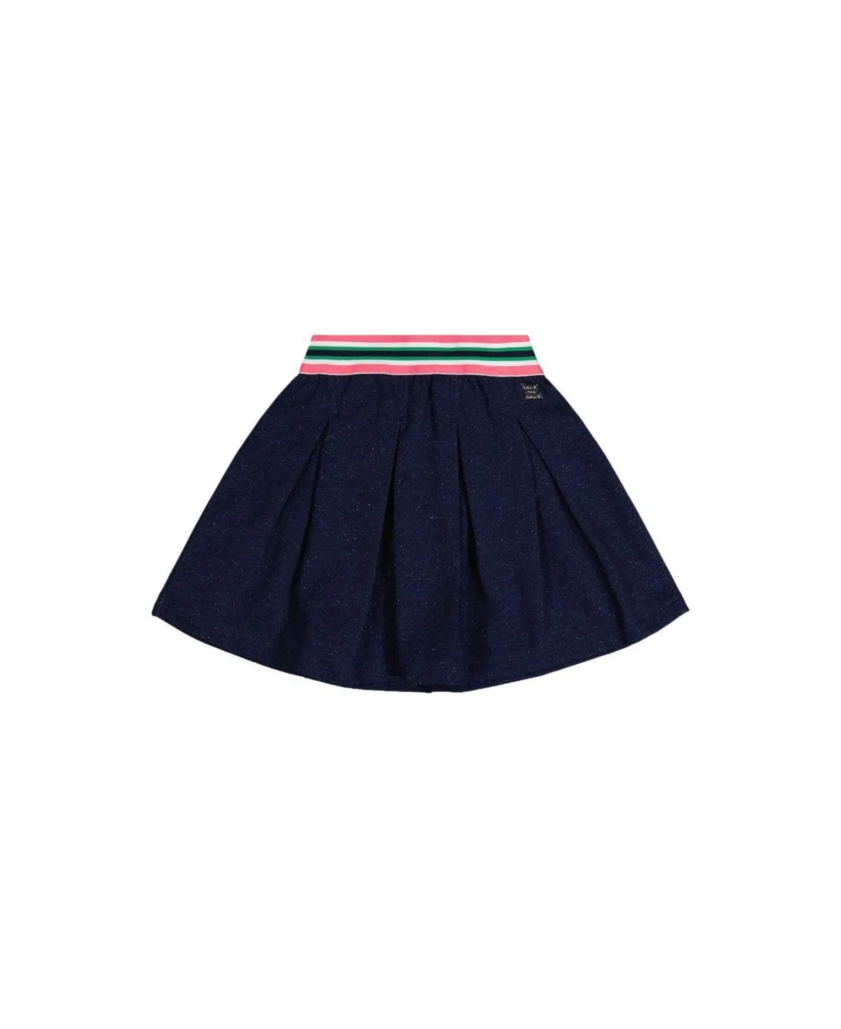 Pleated French Terry Skirt Denim by Deux Par Deux