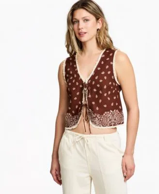 Bandana Tie Front Vest by And Now This