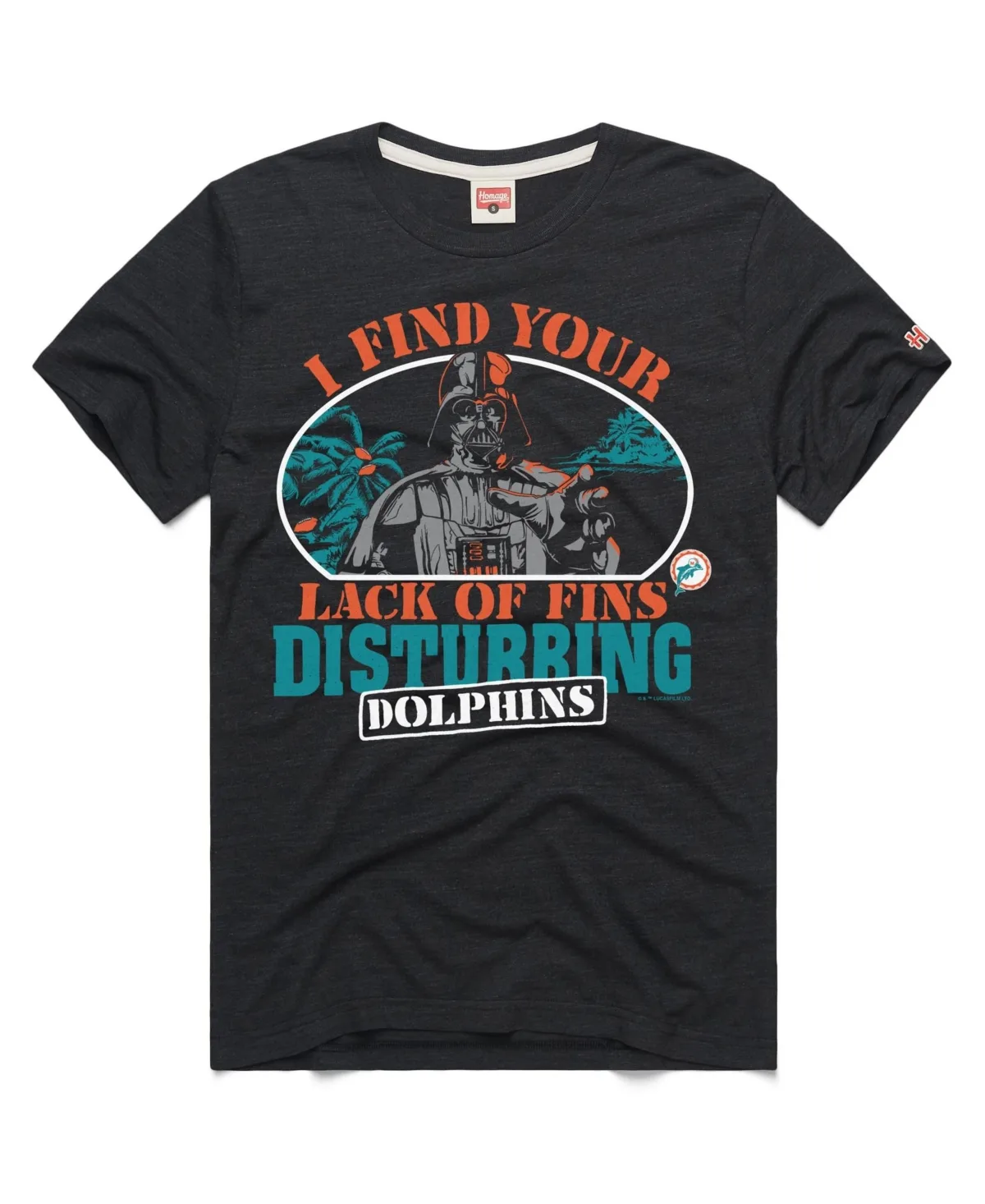 Miami Dolphins Star Wars Relaxed Fit T-Shirt by Homage