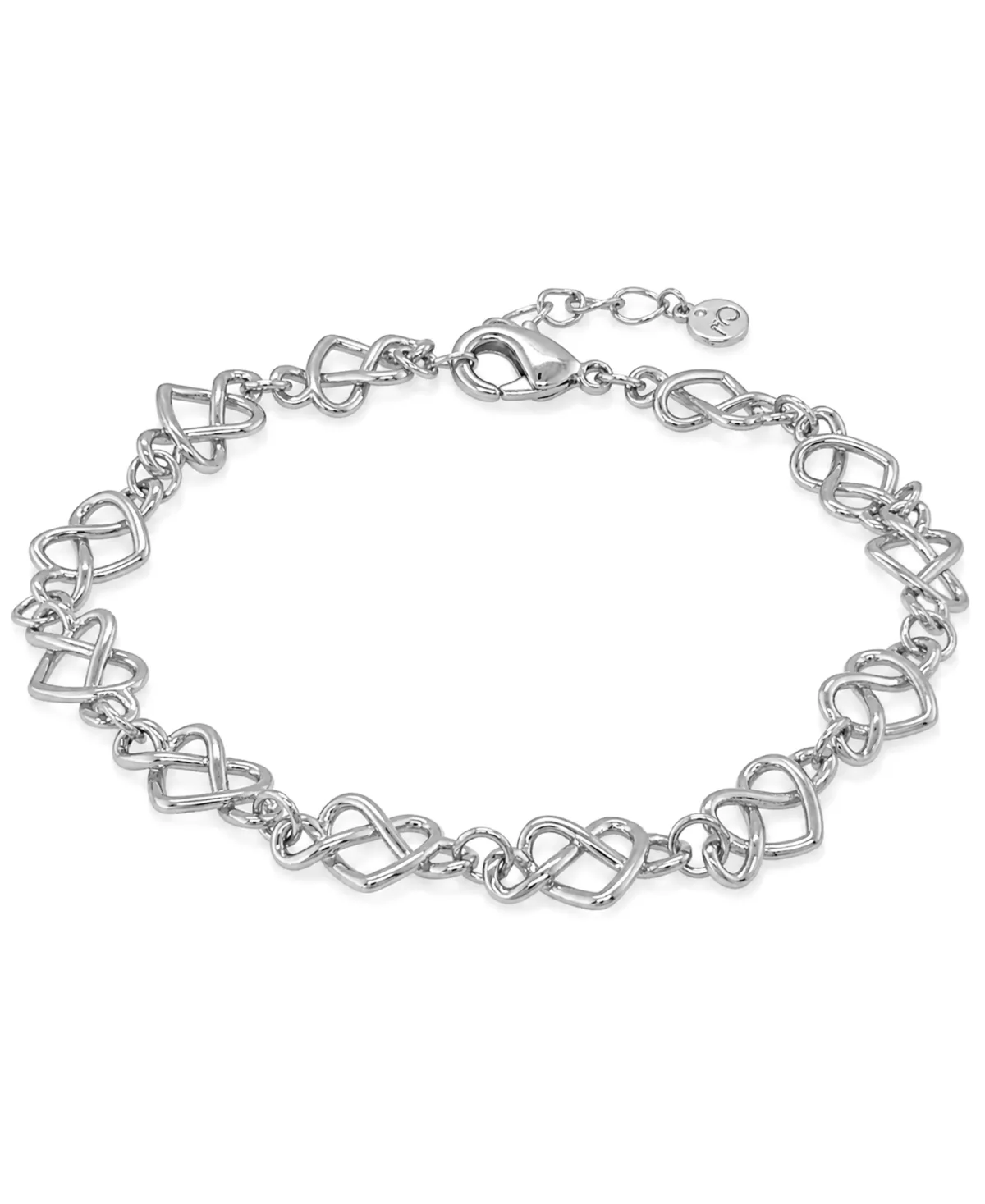 Silver and Gold Infinity Heart Link Bracelet