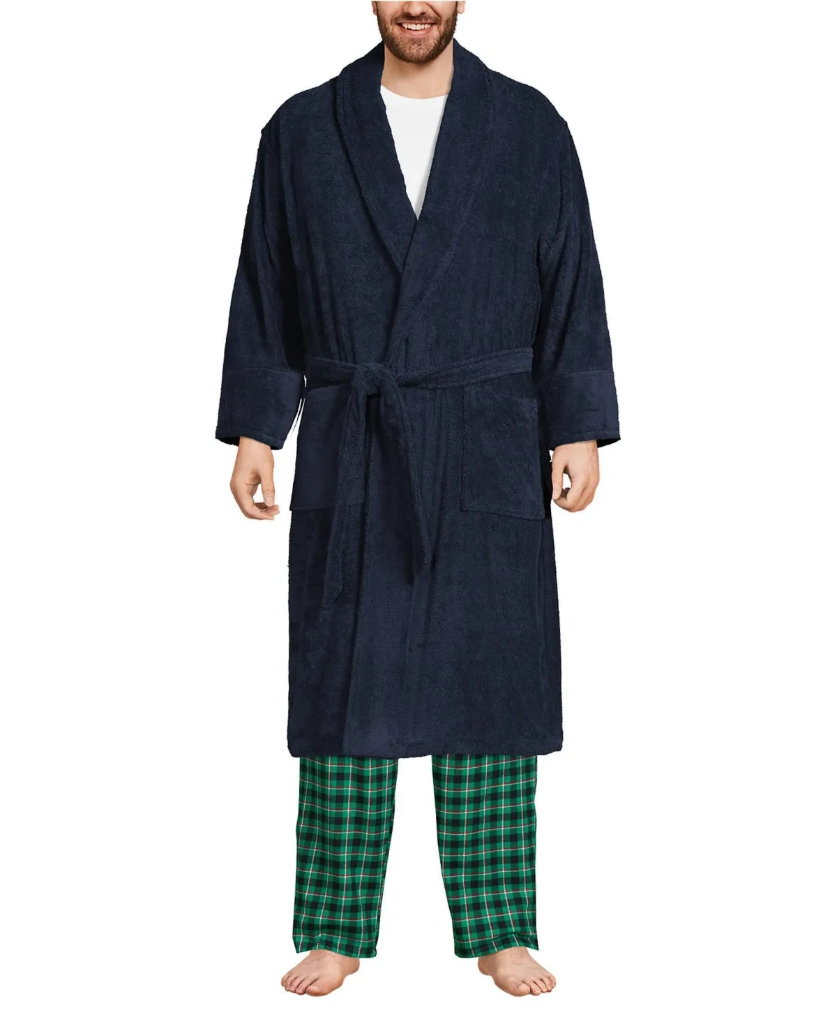 Big Calf Length Turkish Terry Robe by Lands' End
