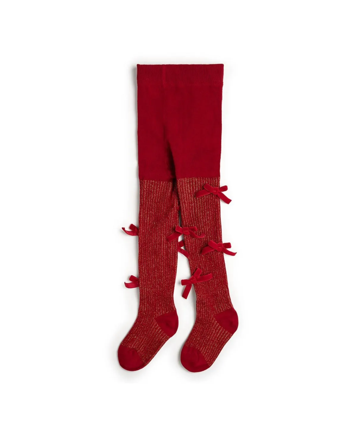 Shimmer Red Velvet Mini Bow Tights by Sweet Wink