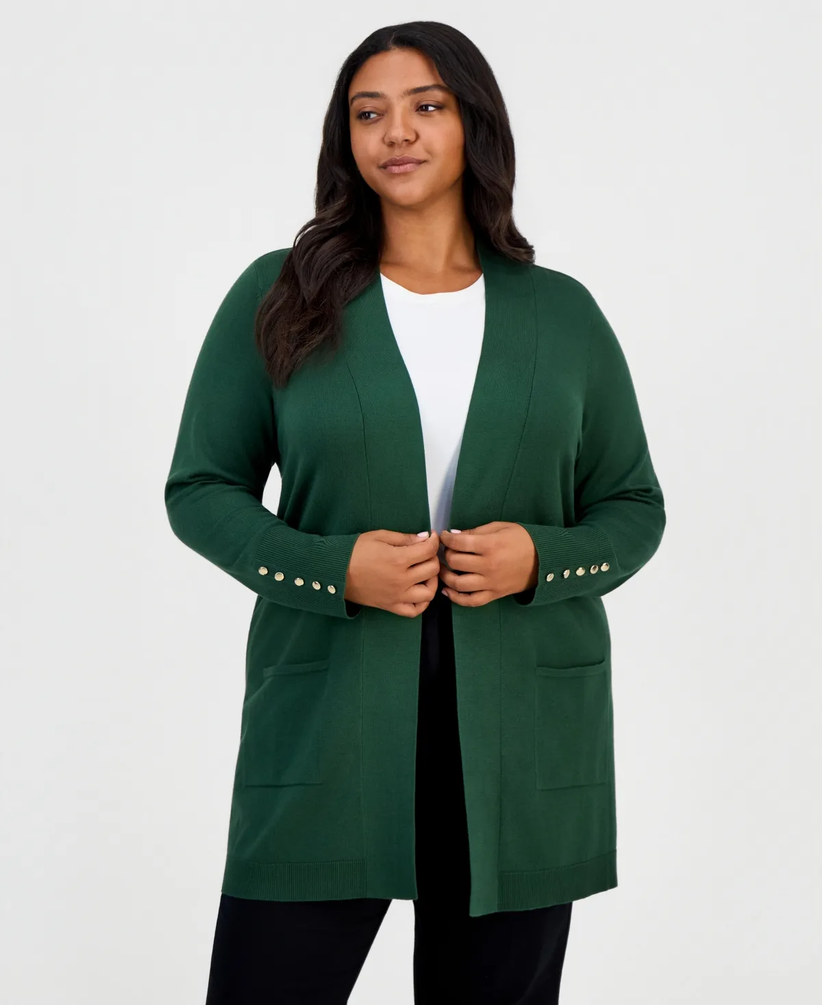 Open-Front Long-Sleeve Cardigan by Jm Collection