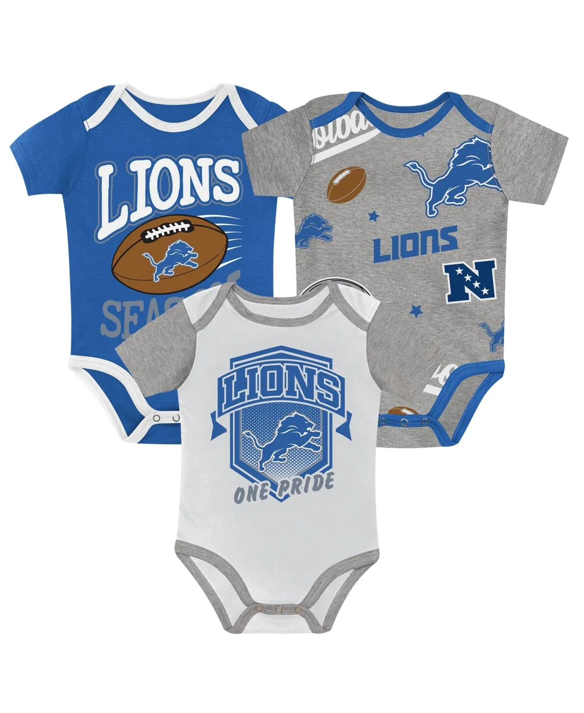 Detroit Lions First Round Pick 3-Piece Bodysuit Set by Outerstuff
