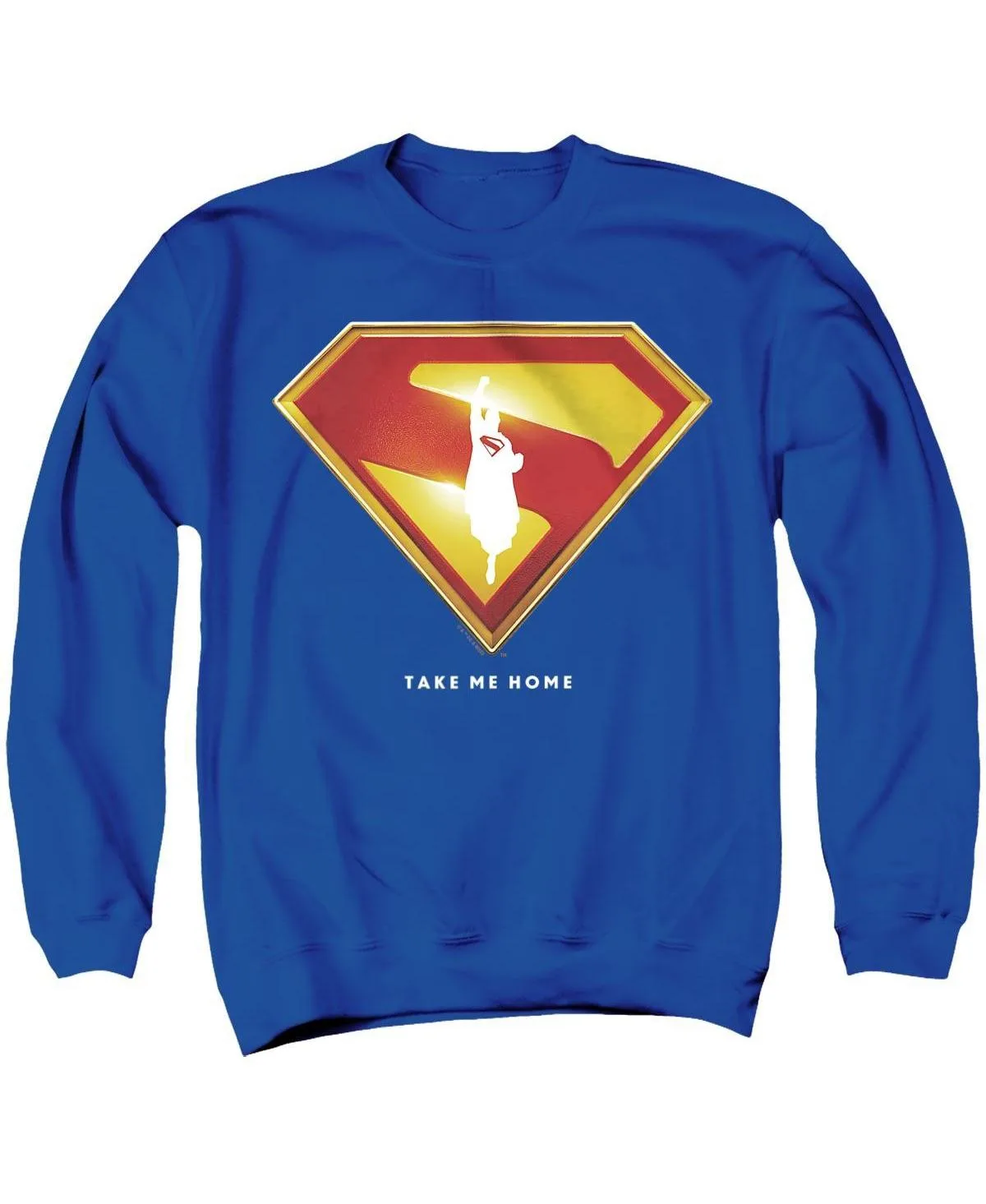 Superman Take Me Home Shield Long-Sleeve Graphic Crewneck Sweatshirt by Superman