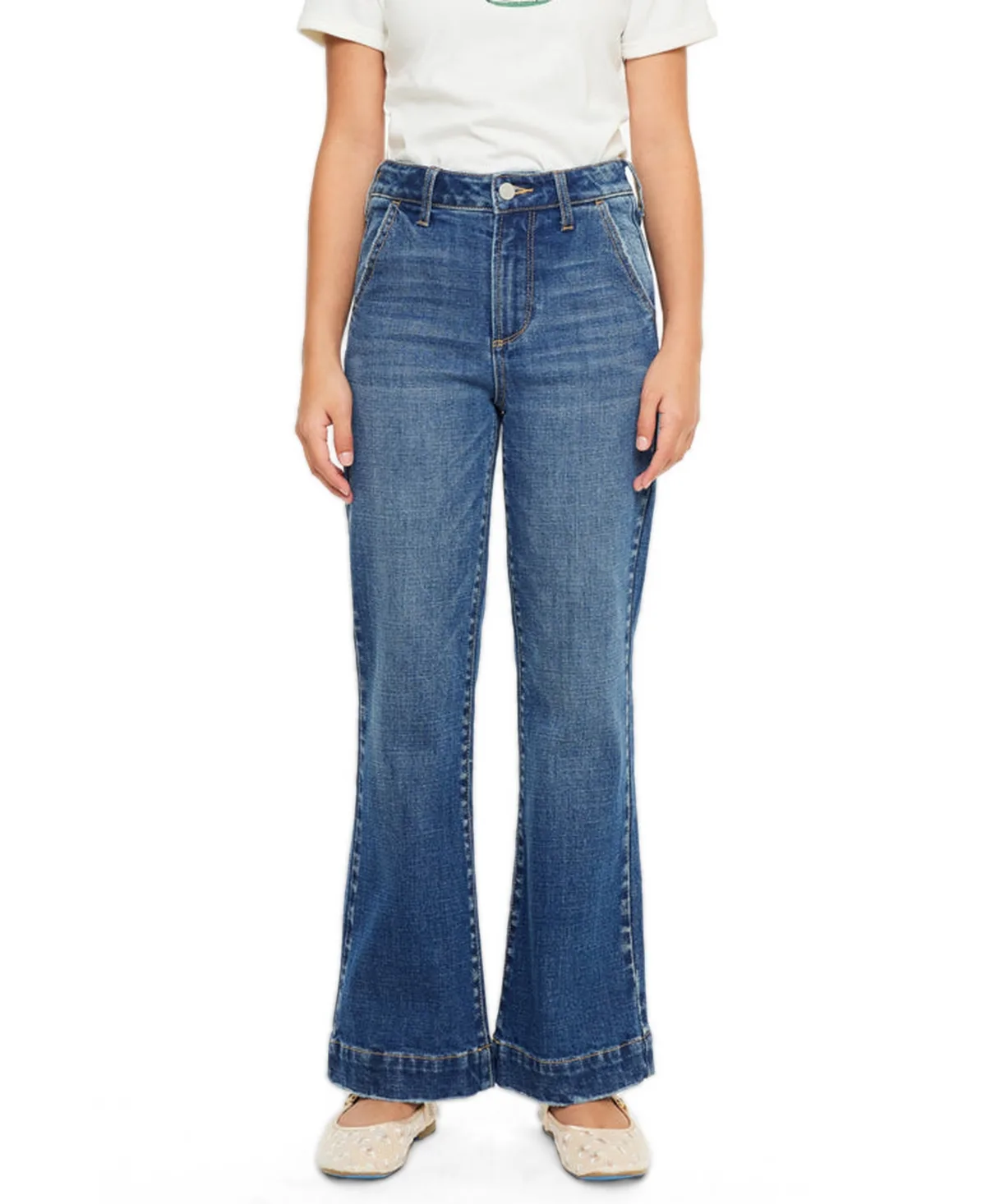 Tini High Rise Wide Leg Trouser Jeans by Kancan