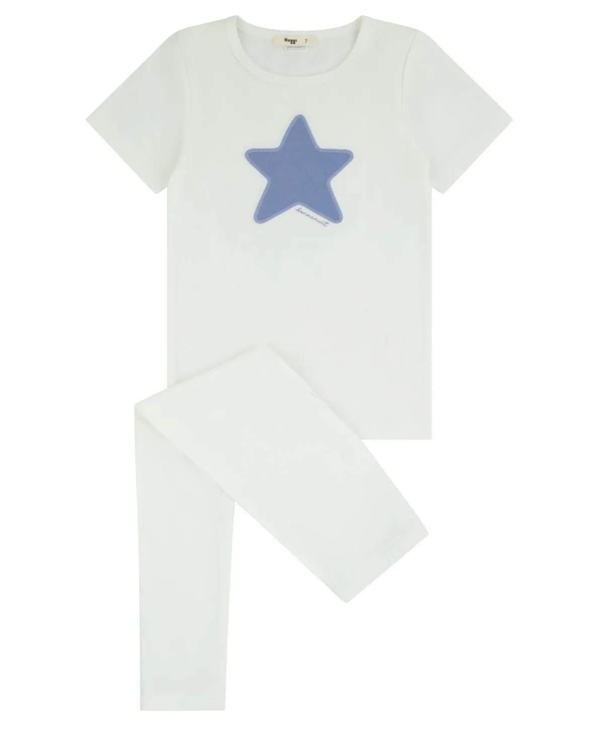 Heart and Star Short-Sleeve Cotton Top and Pants, 2-Piece Set by Noggiwear