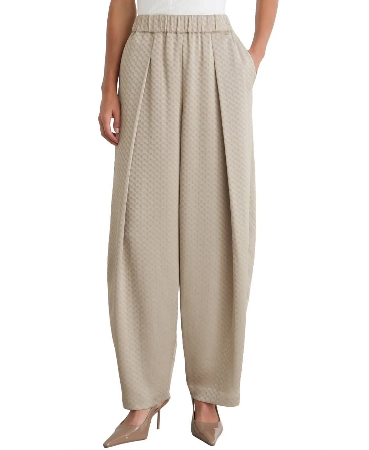 Dia High-Rise Tapered Jacquard Pants by Reiss