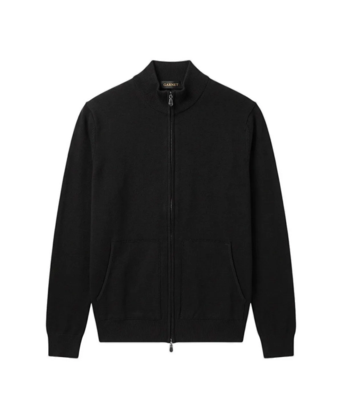 Regular-Fit Full-Zip Mock Neck Sweater by Garnet