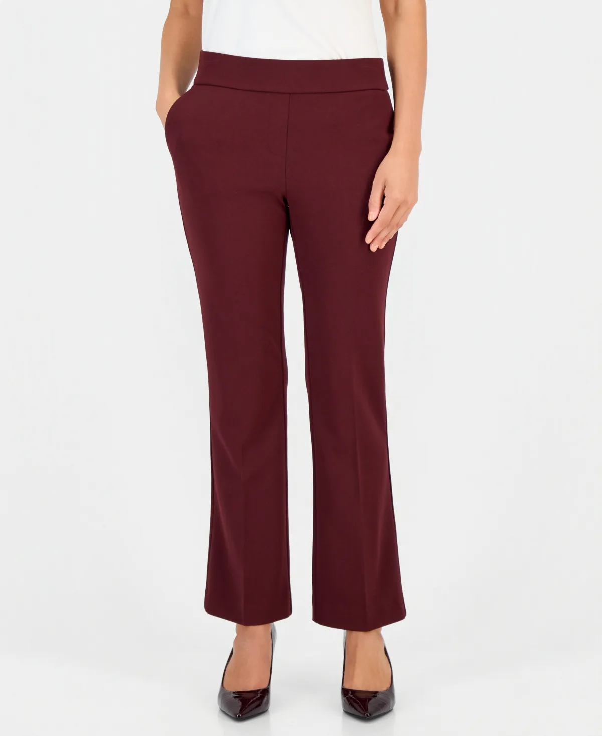Pull-On Straight-Leg Pants