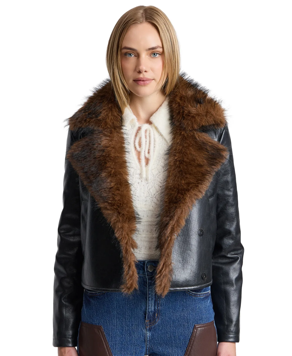 Button-Front Long-Sleeve Jacket by Avec Les Filles