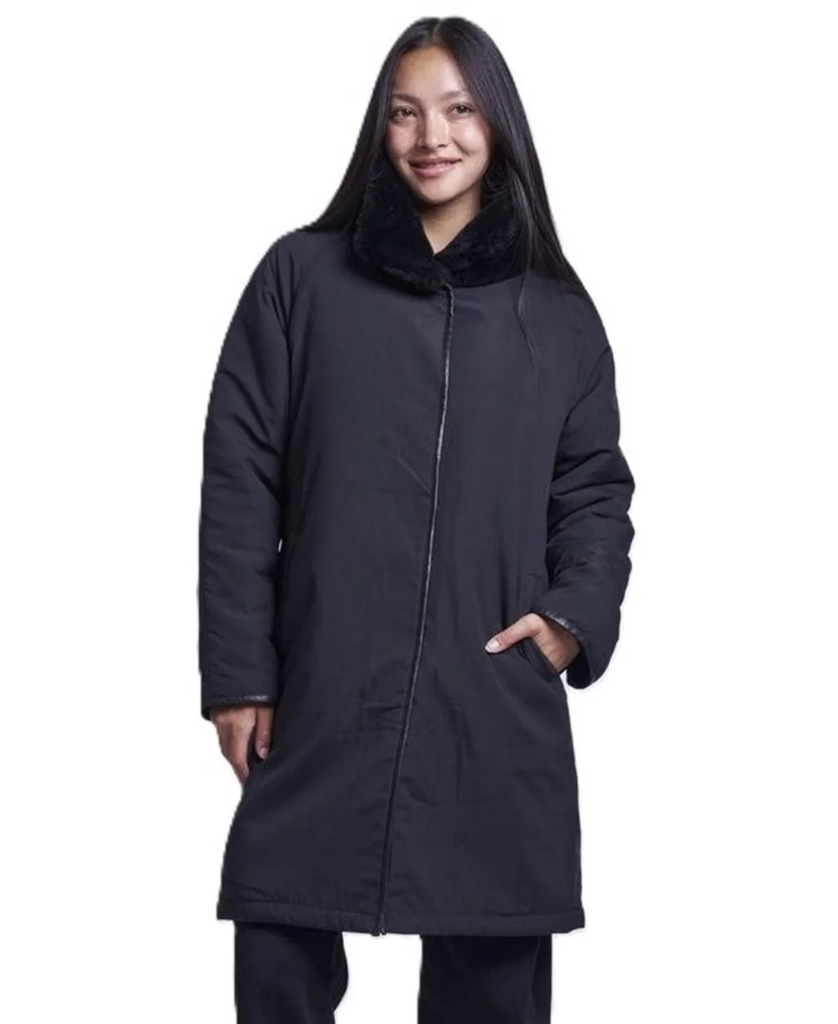 Water-Resistant Reversible Shearling Coat by Blue Duck