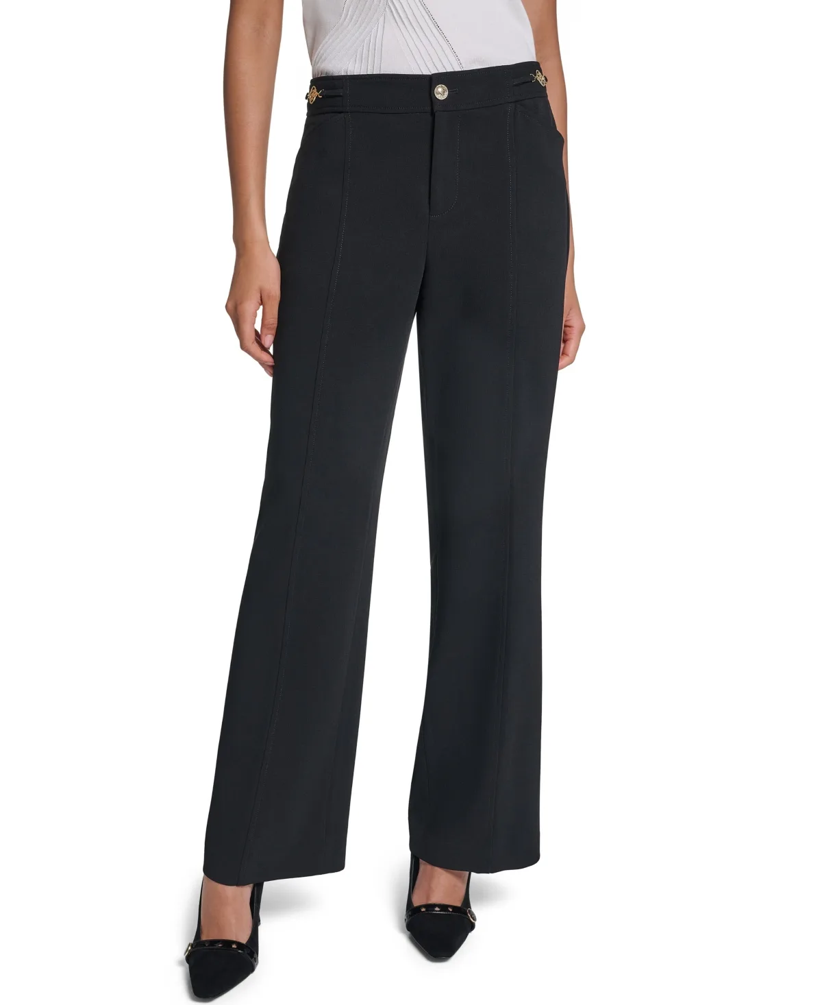 High-Waisted Wide-Leg Pants by Karl Lagerfeld