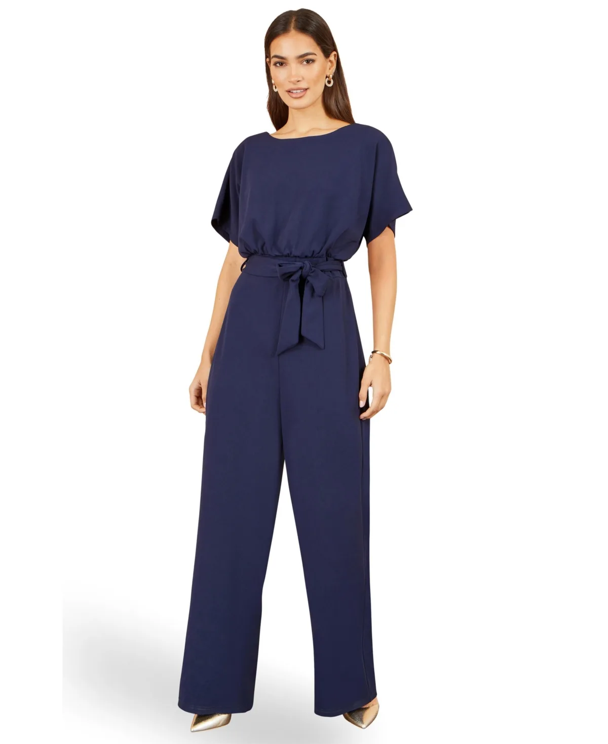 Batwing Stretch Wide-Leg Jumpsuit by Yumi