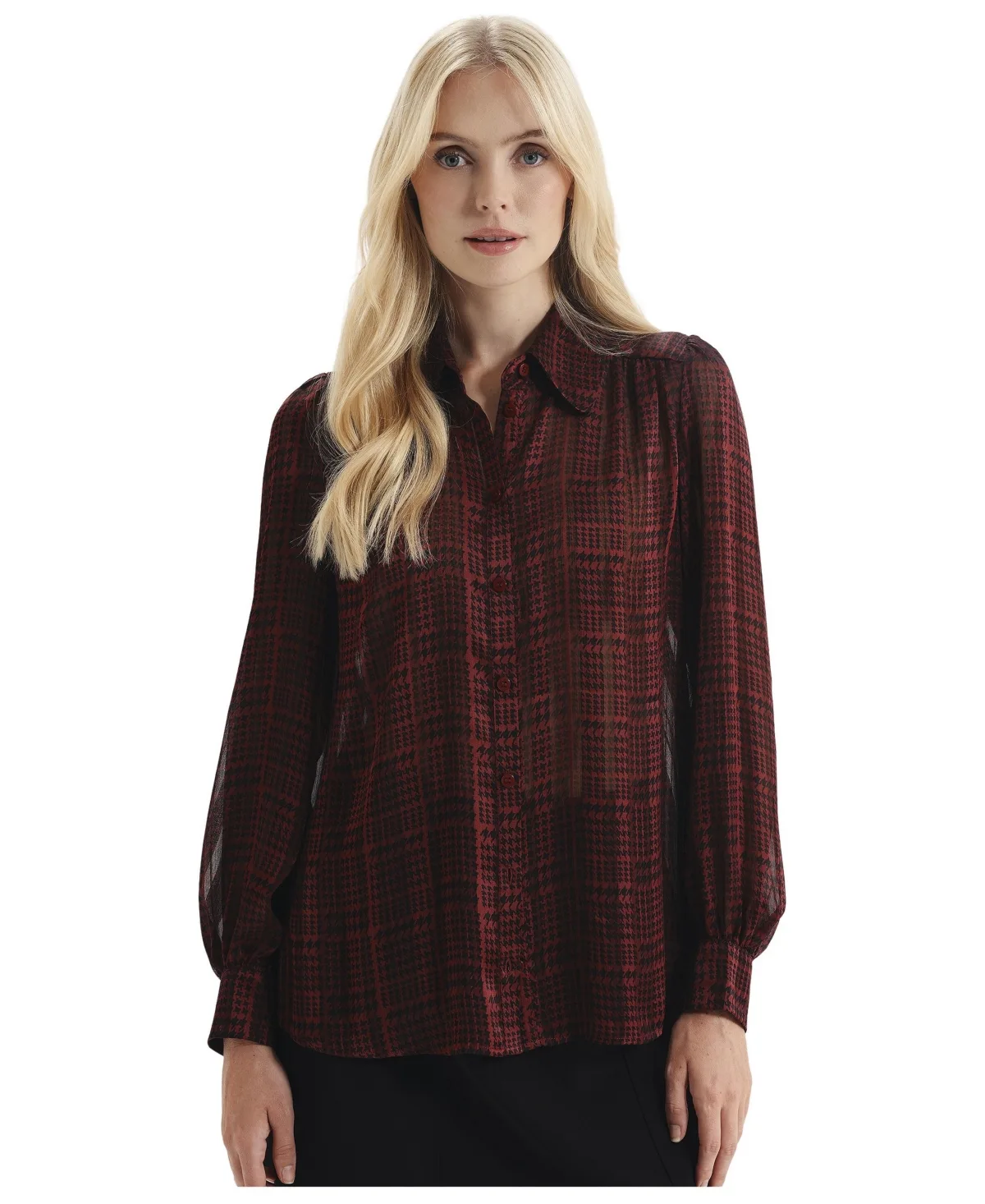 Melina Long Sleeve Chiffon Blouse by Finery London