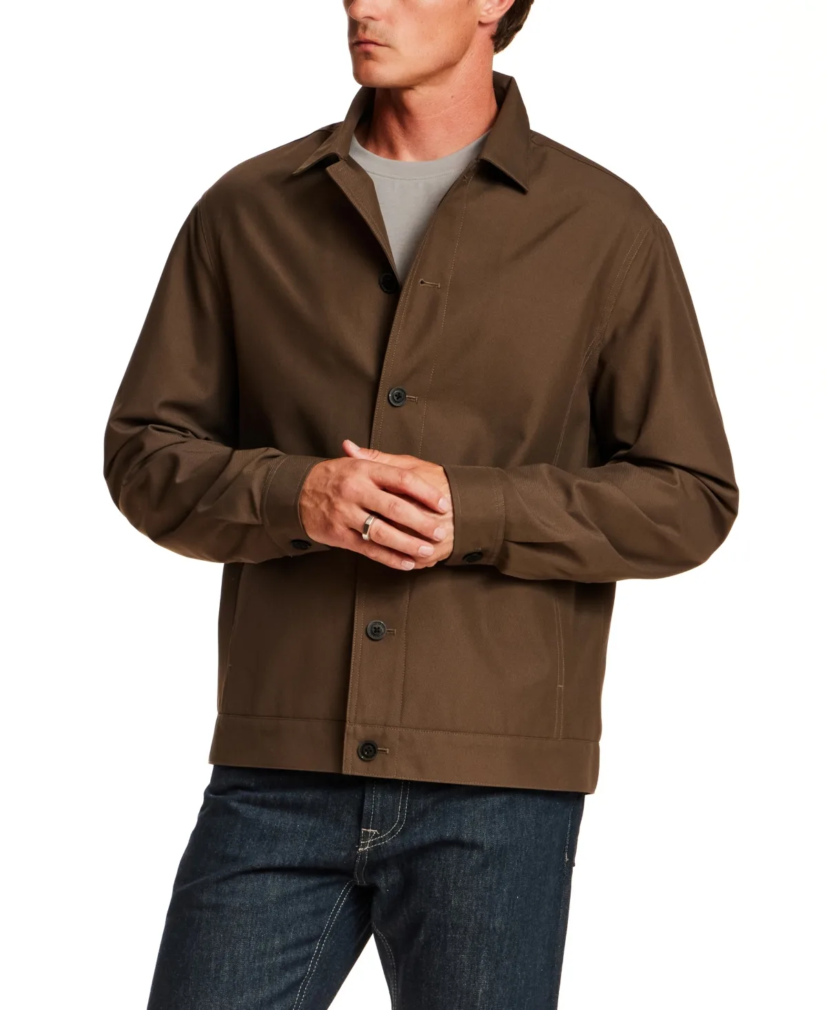 Performance Canvas Trucker Jacket by Vintage & Black