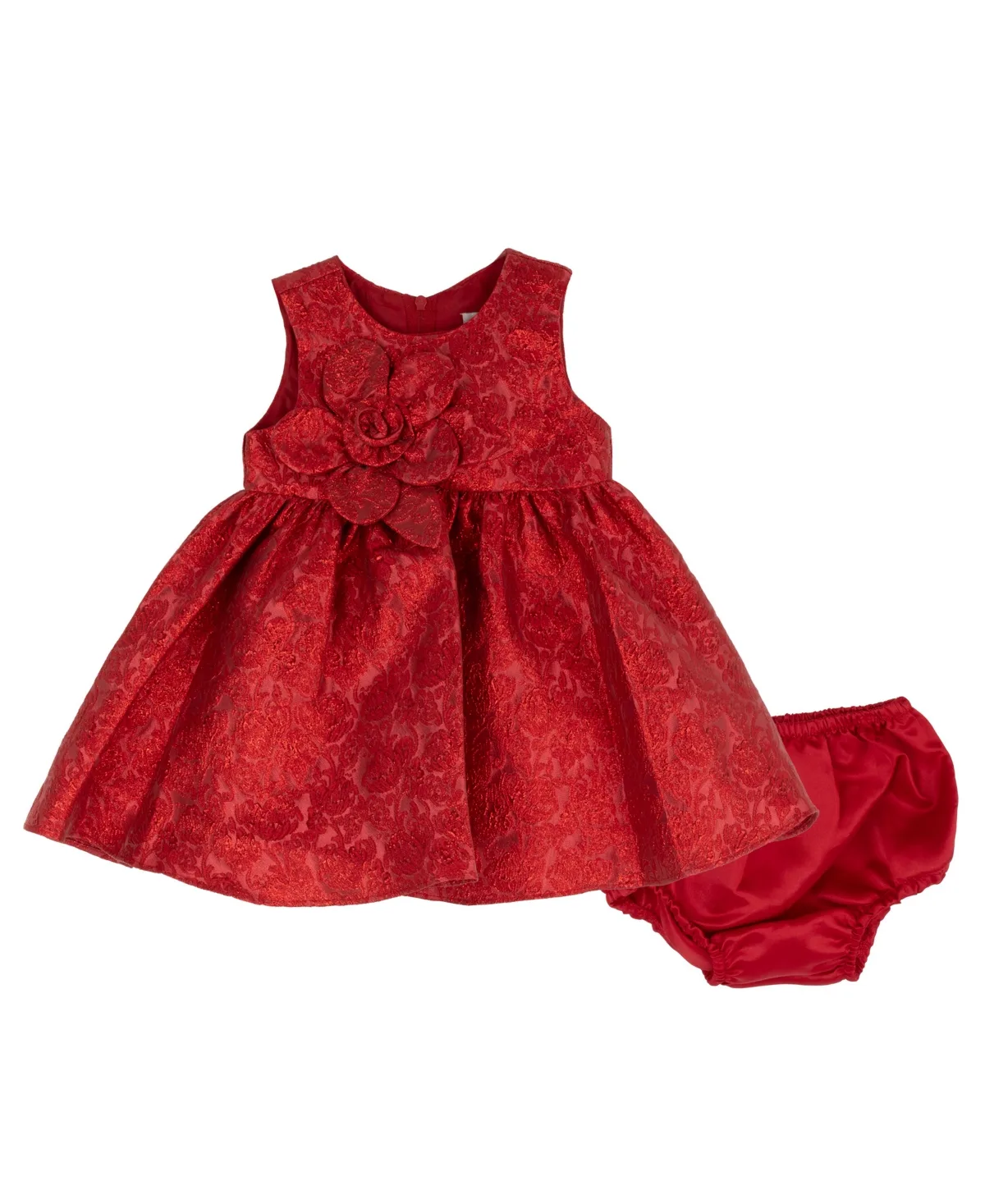 Brocade 3D Flower Dress by Rare Editions
