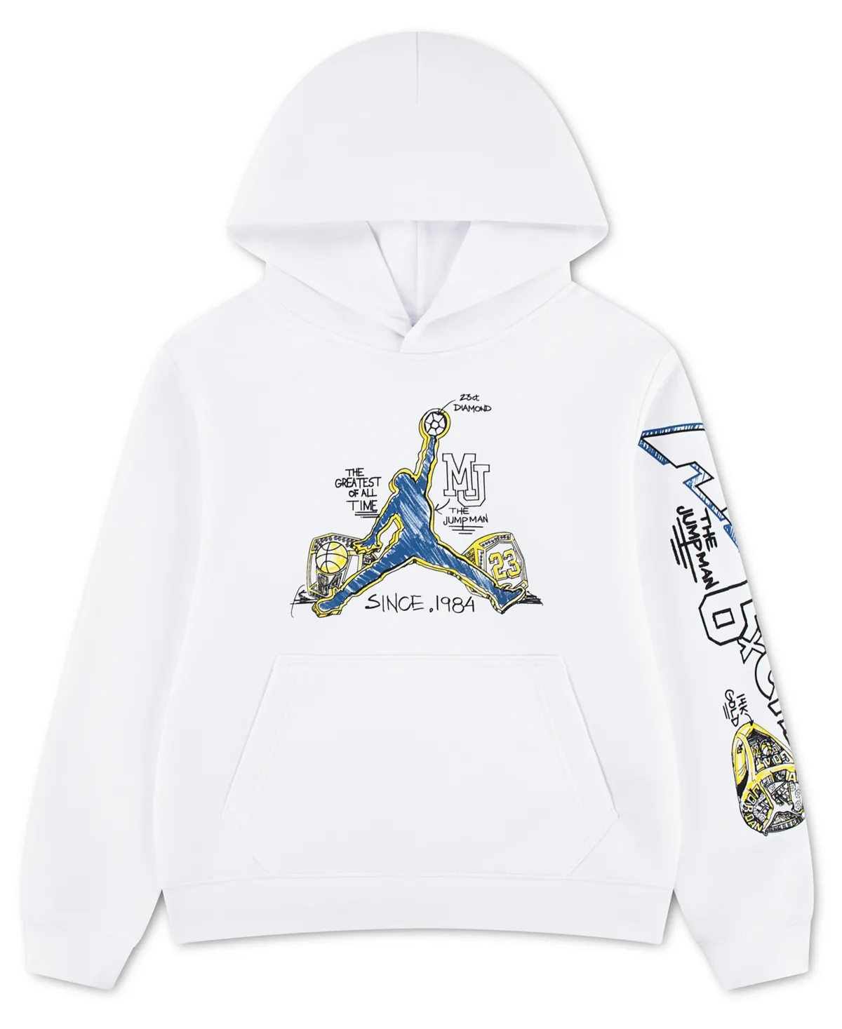 Championship Ring Sketch Graphics Kangaroo Pocket Pullover Hoodie by Jordan