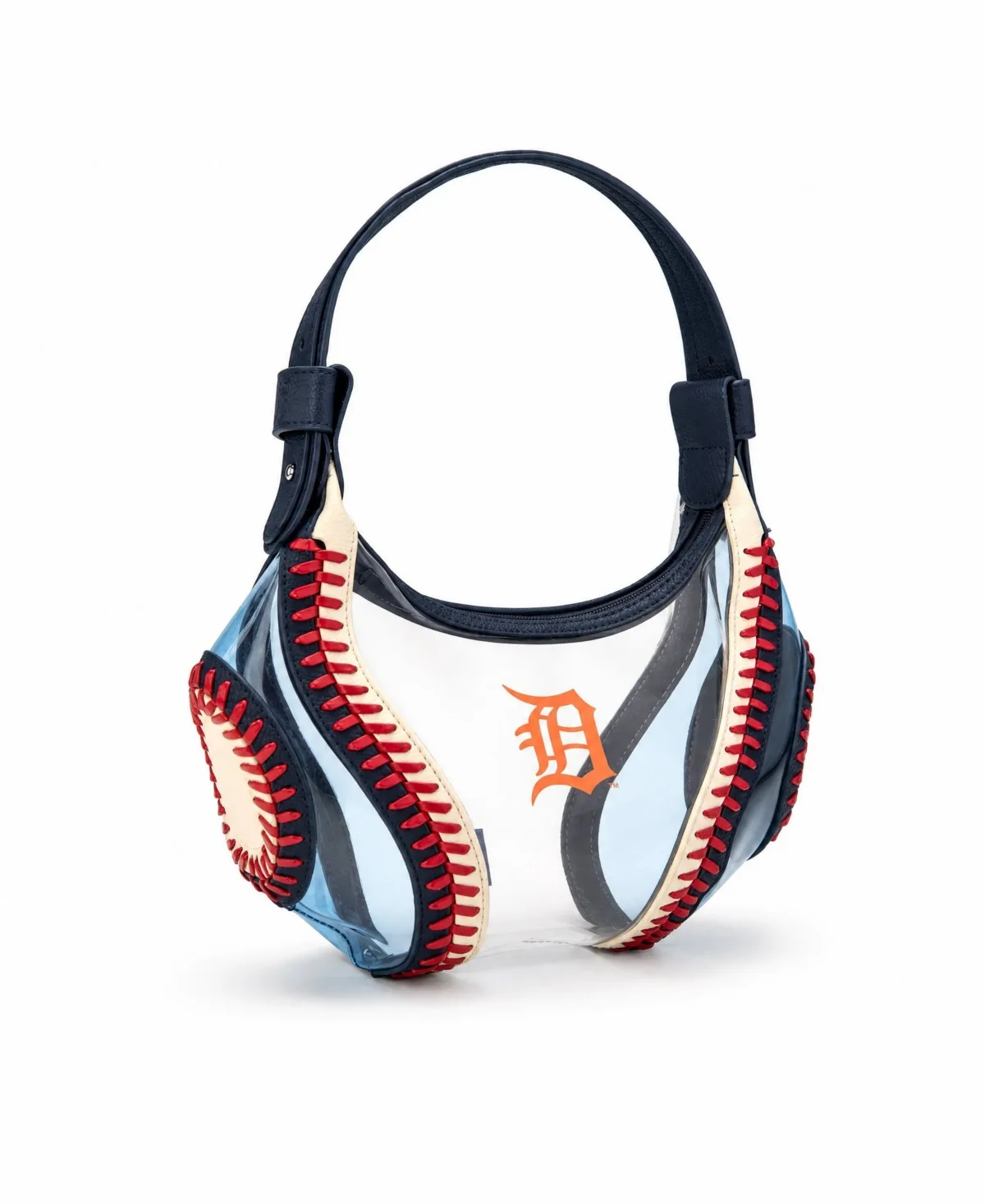 Detroit Tigers Clear Slouchy Faux Leather Shoulder Bag by Montana West