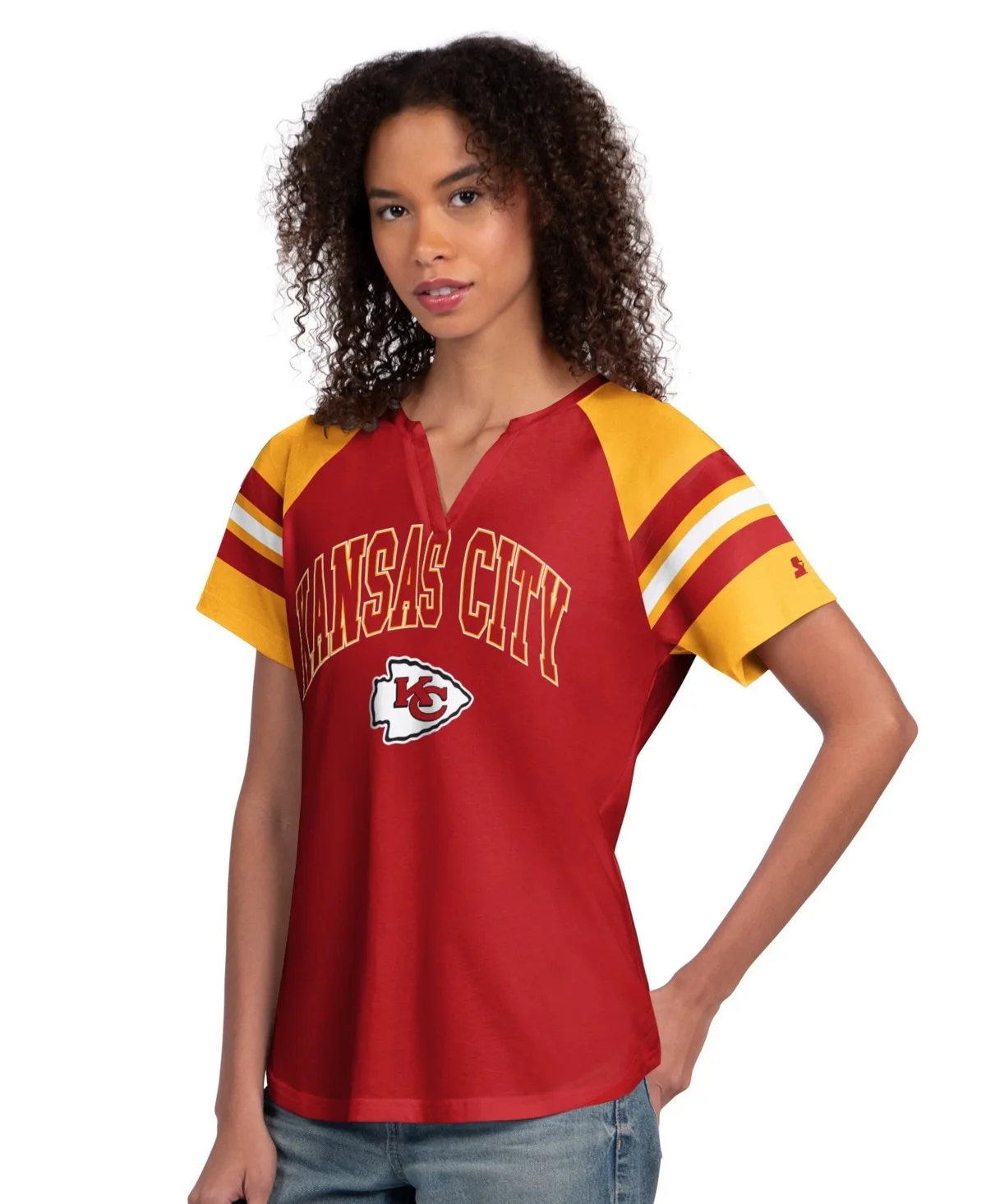Kansas City Chiefs Game on Notch Neck Raglan T-Shirt by Starter