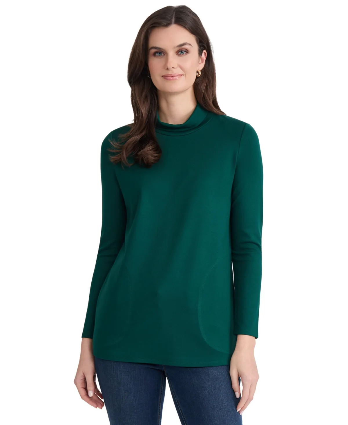 Dakota Long Sleeve Mock Neck Tunic by Jones New York